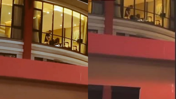 全網瘋傳惠州水東街事件 酒店窗前兩人顛鸞倒鳳引千人圍觀 多人拿手機拍攝 妹子說我不想看了