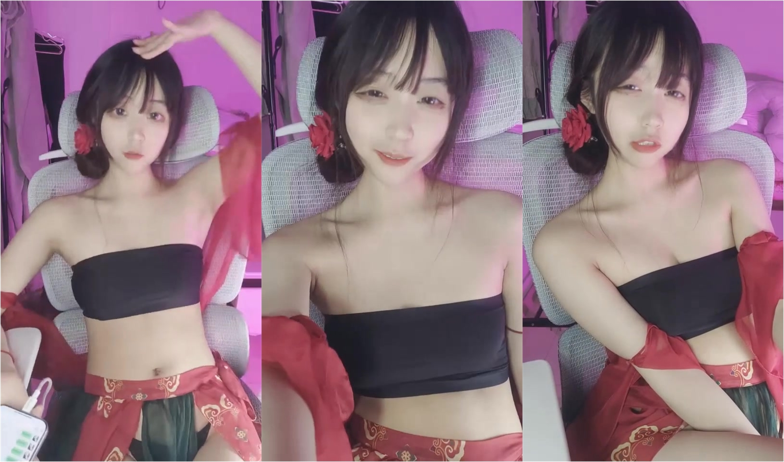 【真實露臉學生妹】土豪重金定製，清純舞蹈校花蘿莉小羊福利②，裸舞勾引，跳蛋道具自慰 (1)