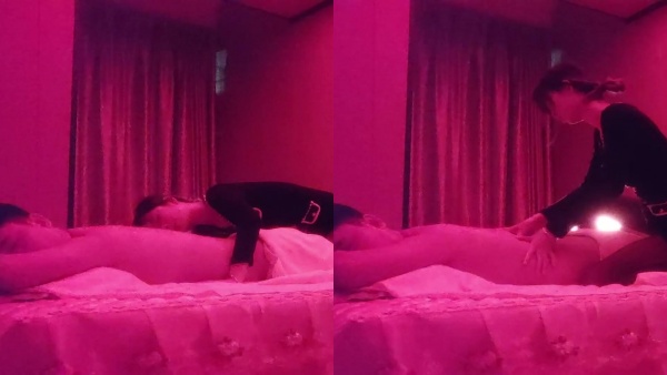傑哥探花按摩店的苗條黑絲女技師按摩，溫情挑逗舔乳抓龍筋全程，乳頭和肉棒雙重刺激擼射