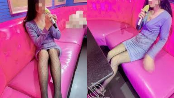 KTV內服務生小哥全程觀看，口爆顏射房東全過程