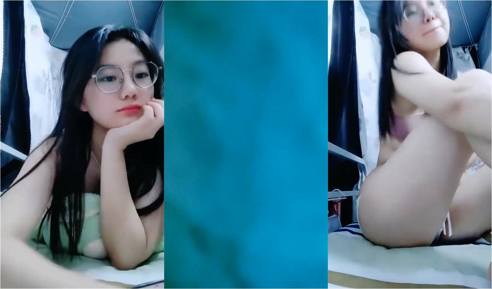 【橘珞】美乳眼鏡學生妹~宿舍裡直播賺學費~揉奶~超刺激 (4)