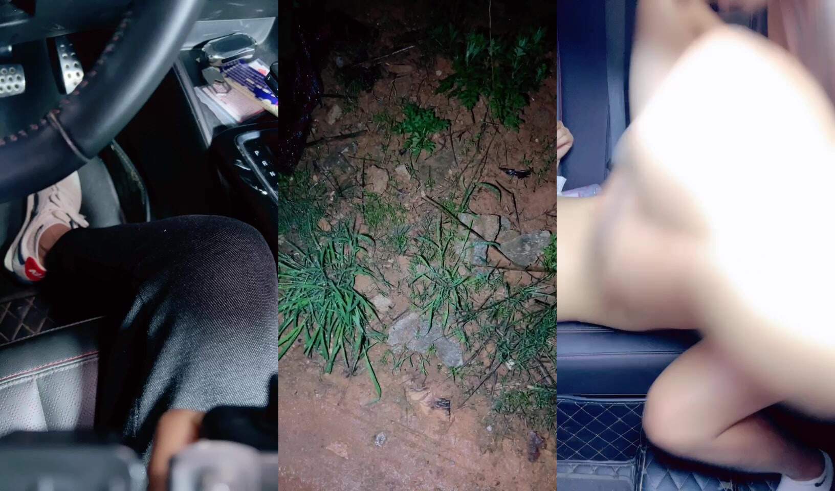 劇情演繹：深夜戶外與騷婦激情車震啪啪啪，對白精彩刺激，半推半就強上大屌插入就老實了！