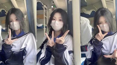 山東舞蹈美少女 曹羽萌 不雅影片流出 為愛跟男友廁所隔間玩SM 露奶戴脖圈口交舔屌 全程露臉被錄