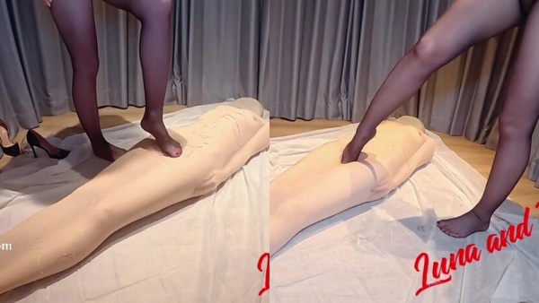 絲襪控調教大神【老光棍兒】兩模特級女神，油亮絲互慰互調啪啪，極致誘惑 (1)