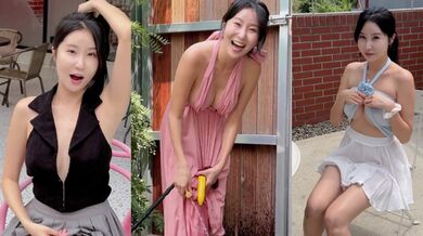 韓國健身女網紅 Jenasis 戶外大膽淫騷露出 裙底蜜穴一覽無餘