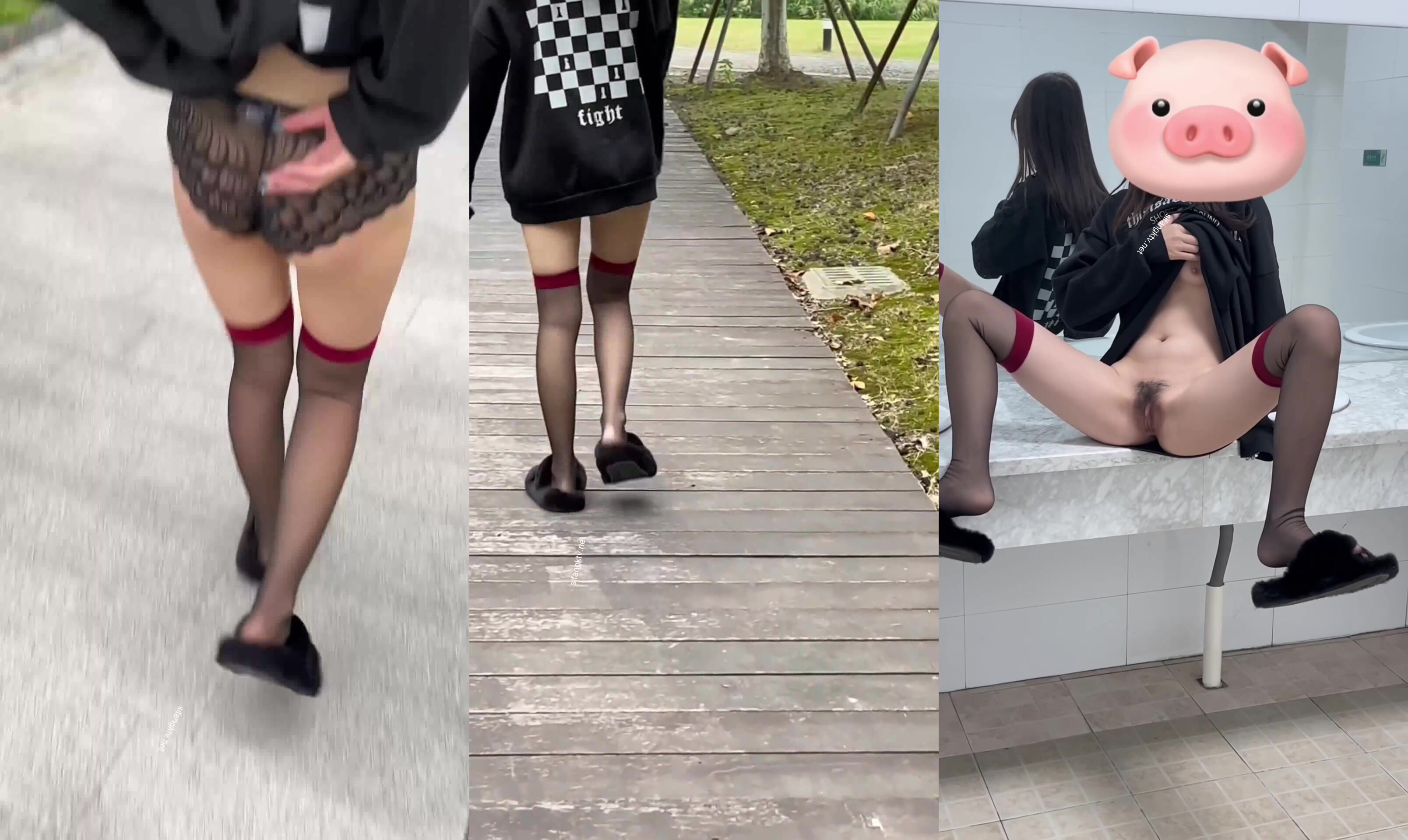 『哪吒』人前露出女大學妹高挑身材超高顏值，清純淫靡並存，美乳豐臀超反差小姐姐(92V) (1)