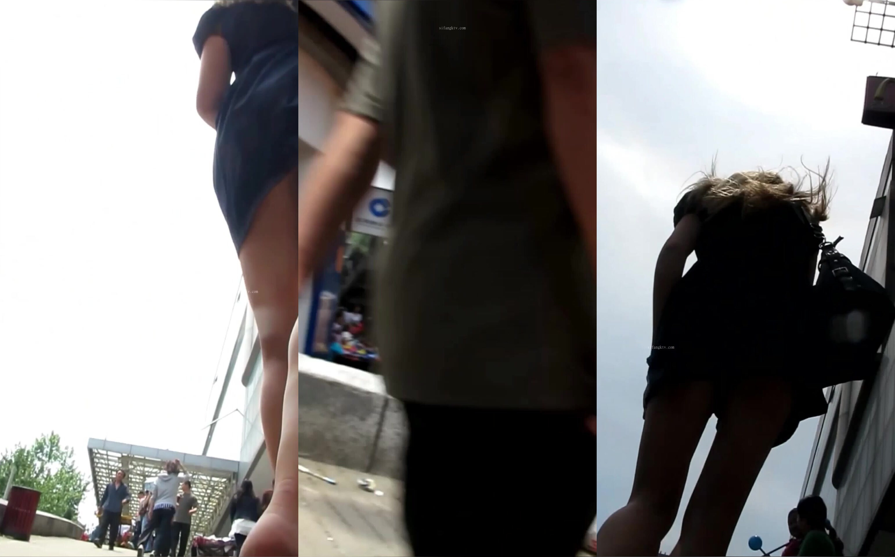 建行門口抄底美女老外竟然沒穿內褲乾淨的無毛白虎清晰可見