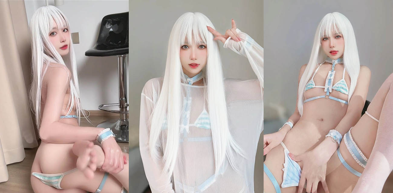 推特極品福利姬布丁大法 新作【白髮女友】福利寫真流出 翹臀玉足極具誘惑 丁字褲勒逼極致淫騷！