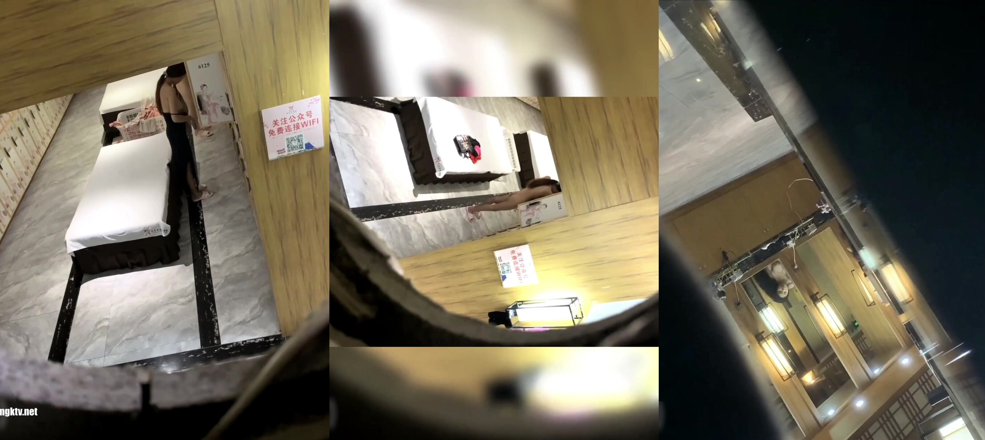 洗浴會所內部員工躲藏通風管道裝置放置包內偷拍更衣室的女浴客拍到幾個高挑靚妹