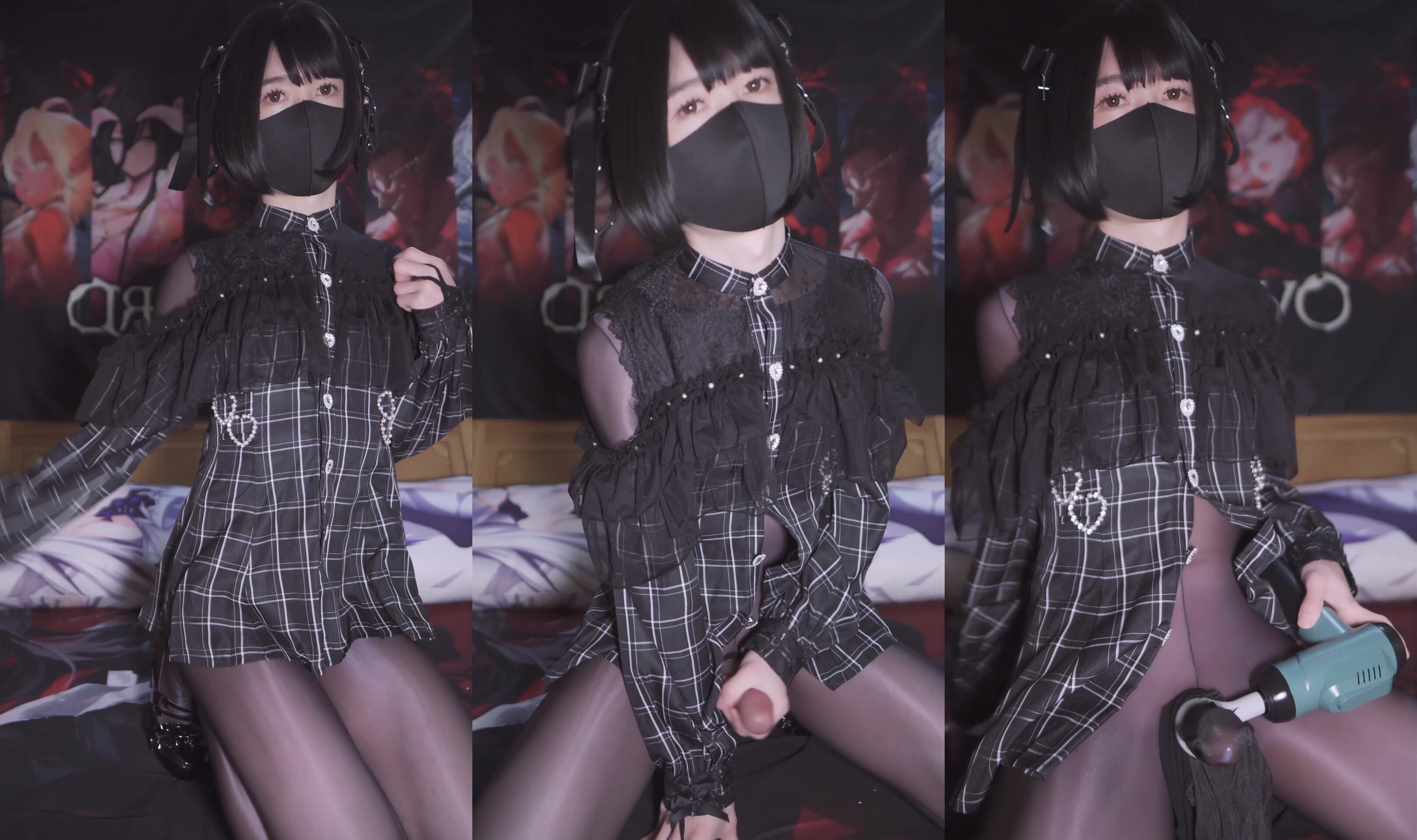 推特超人氣偽娘『曦曦xixiyaxixi1』會員T011-T020 COS裝戶外露出自慰 (10)