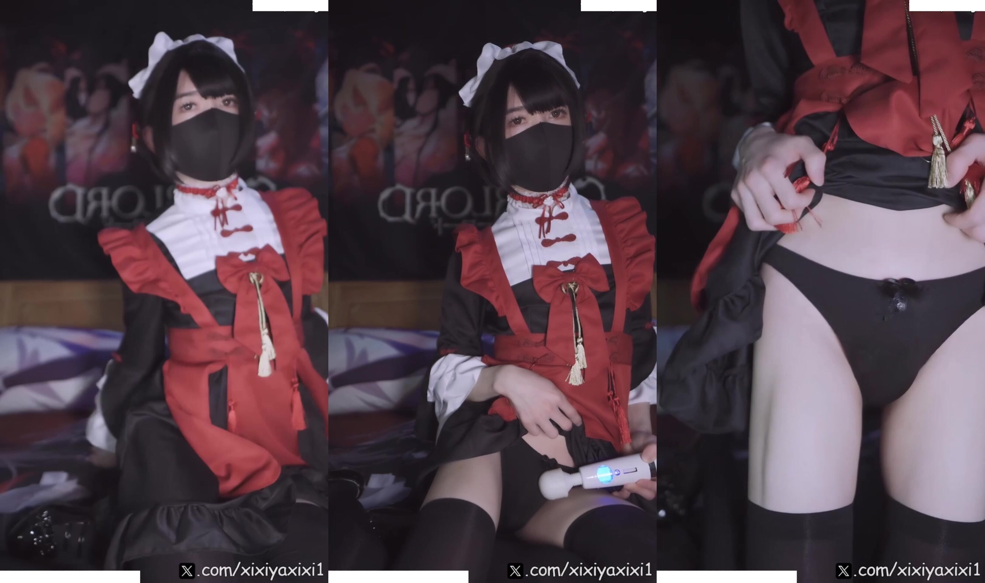 推特超人氣偽娘『曦曦xixiyaxixi1』會員T021-T025 COS裝戶外露出自慰 (4)