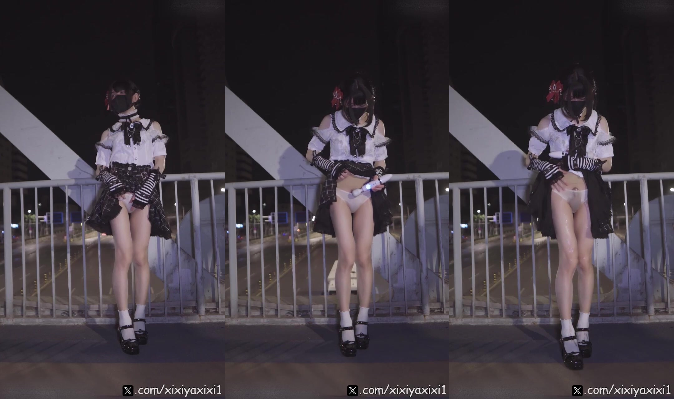 推特超人氣偽娘『曦曦xixiyaxixi1』會員T026-T029 COS裝戶外露出自慰 (3)
