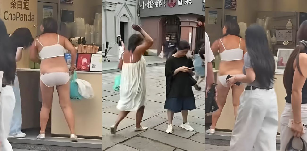 衣裳街街頭獵奇事件刷屏 神經病女子鬧市區發癲用鞋砸美女 馬路中一絲不掛狂舞 路人驚呼拍照！