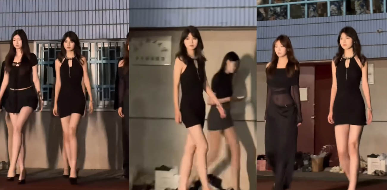 武漢輕工大學軍訓美女走秀 大學生辣妹操場T臺秀 巨乳翹臀搖曳引俊男圍觀 直擊領導心窩！