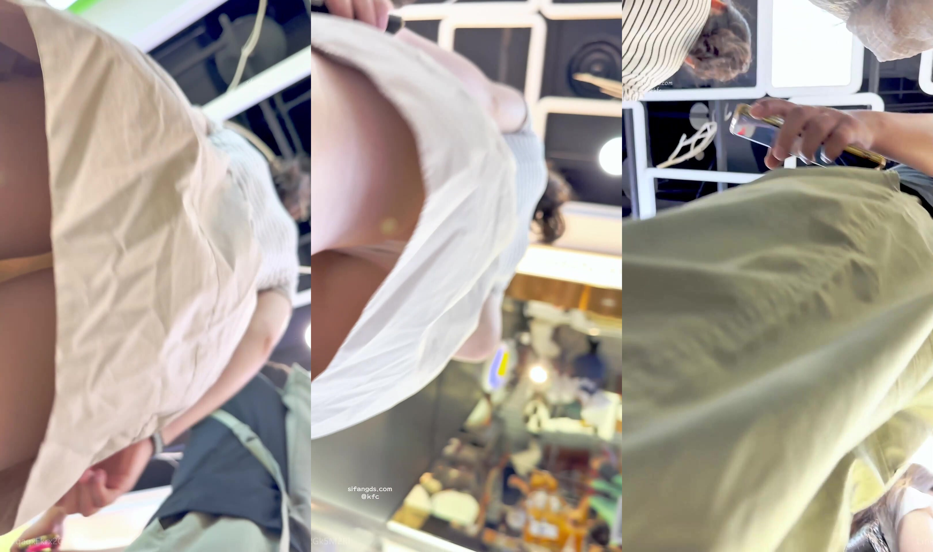 【KFC】清純少婦和男友逛街。清澈的眼睛短裙窄內前後CD