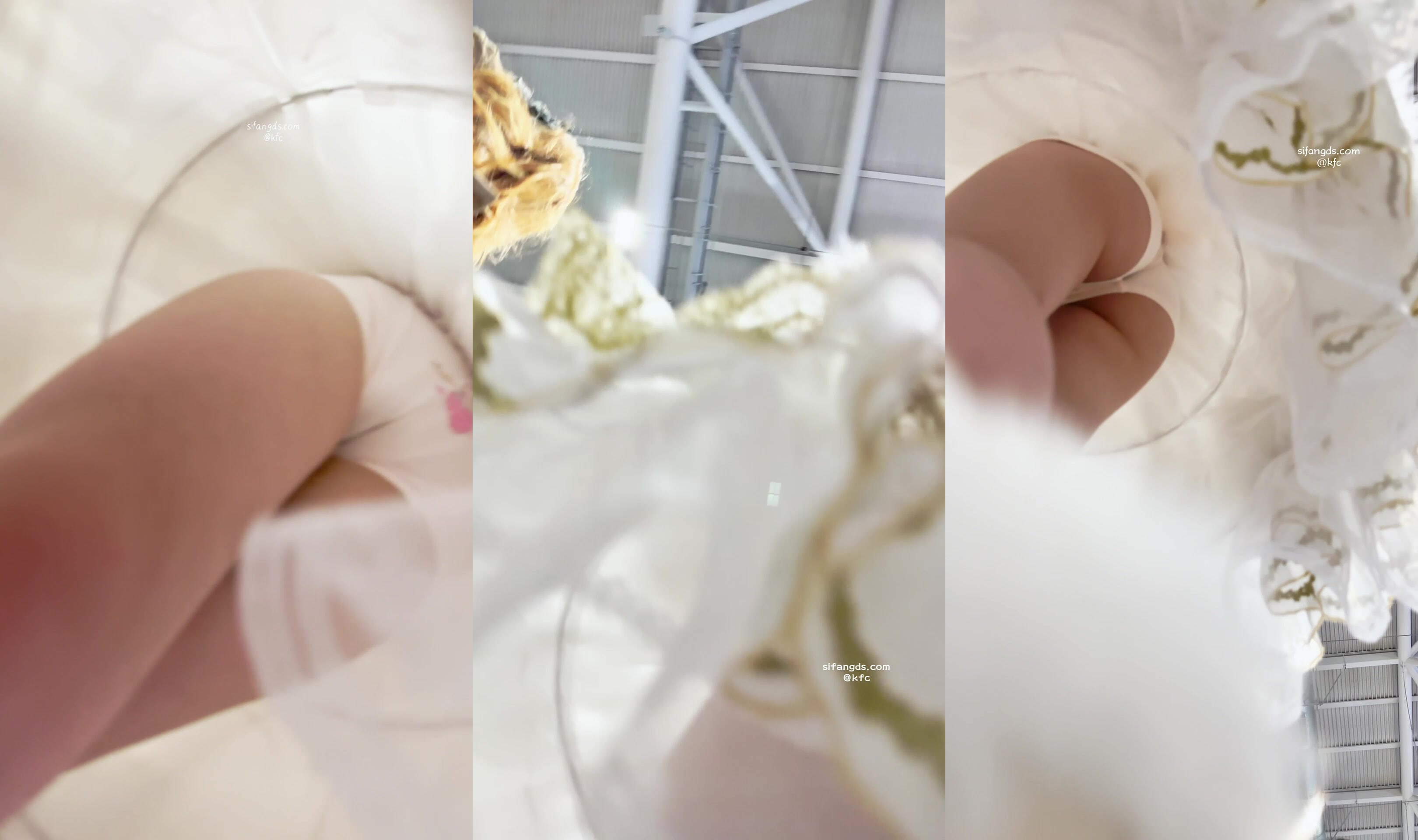 【 KFC-1163 】學生妹COSER和朋友逛街。白色可愛內把B夾出一條縫