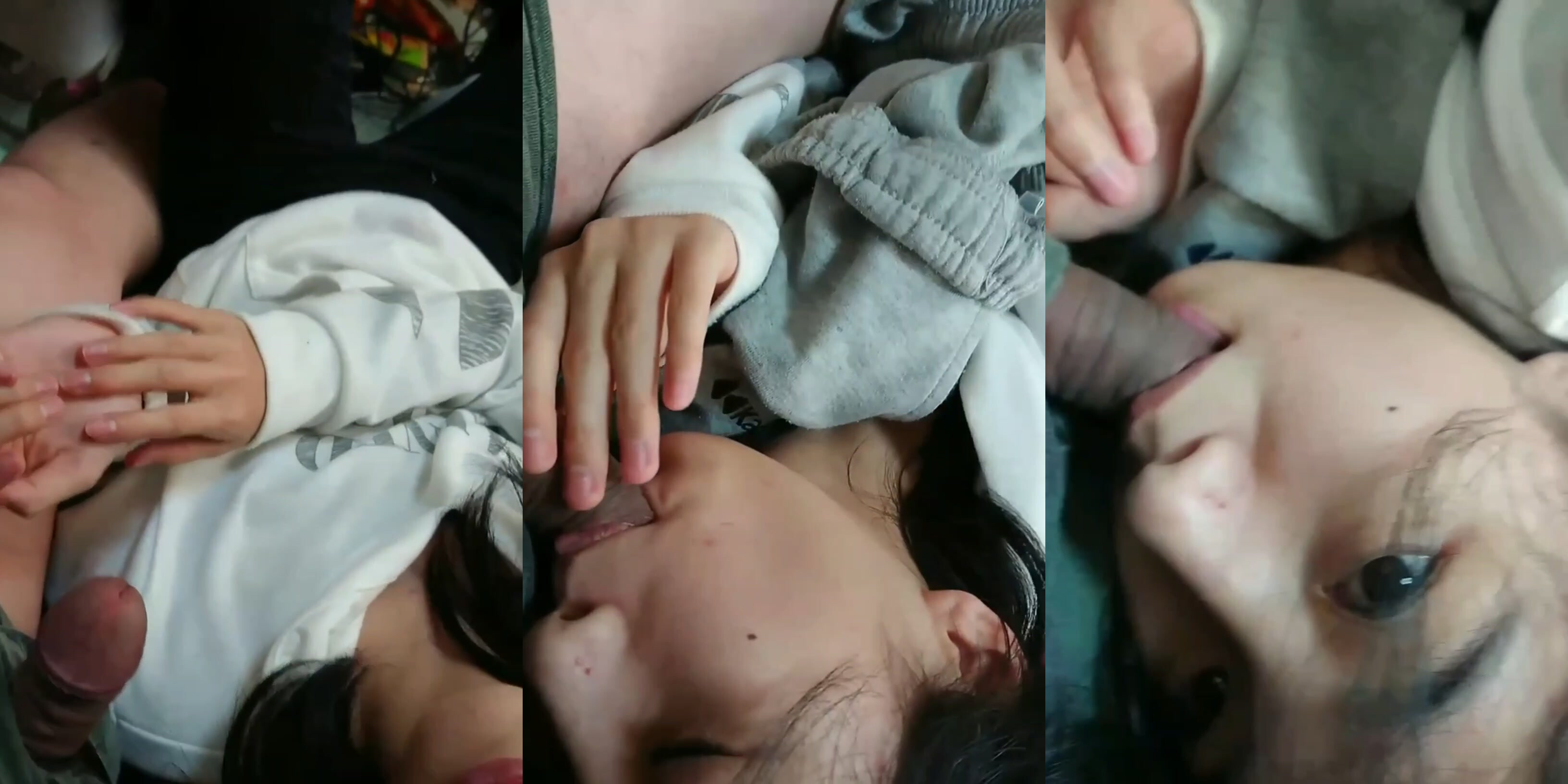 【極品反差婊】清純可愛，乖巧素顏小女友，水汪汪的大眼睛，好白菜被豬拱了，睡意朦朧中都不忘含著男友短小的雞巴！