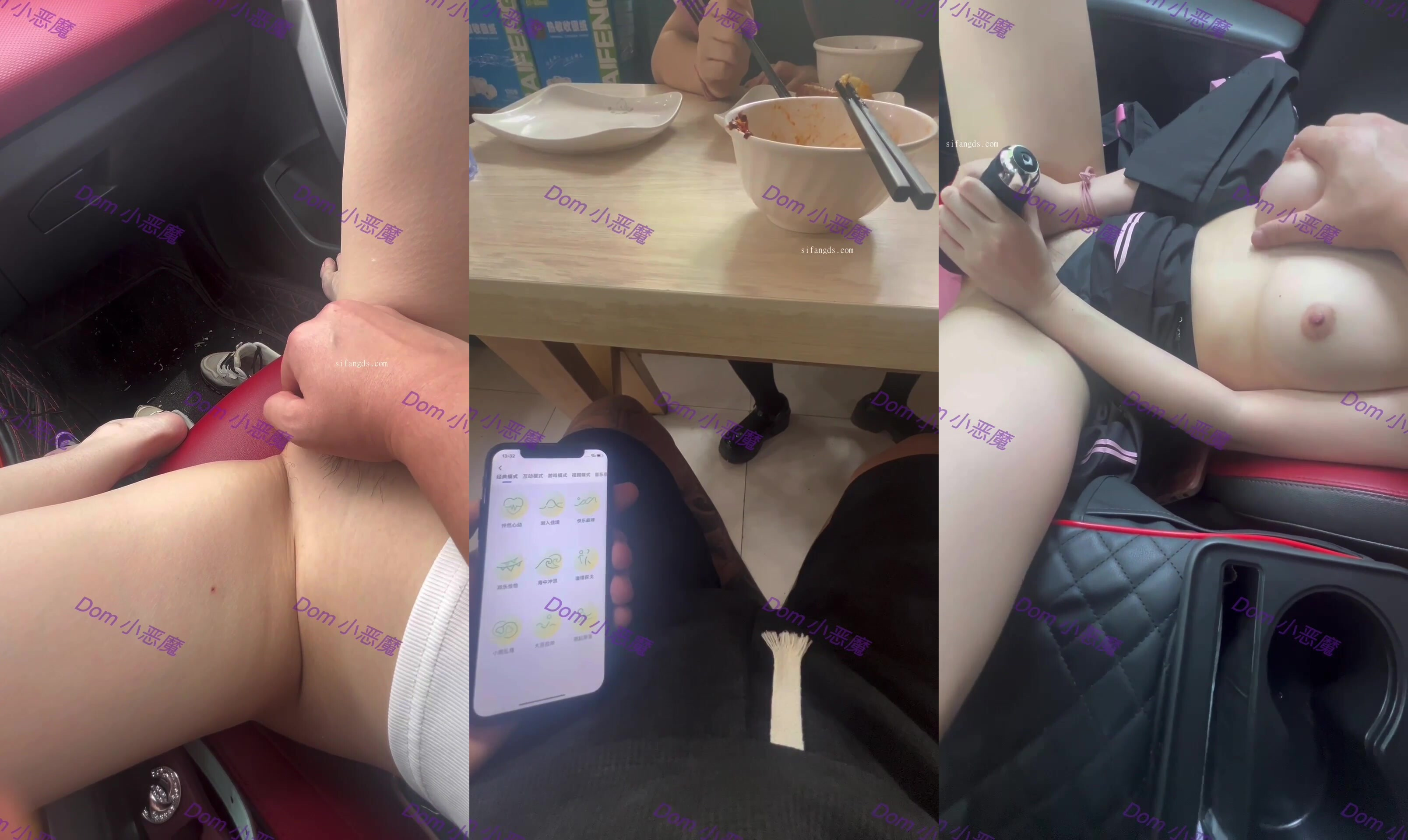 【DOM小惡魔】硬核調教，東北大神車上野外公共場合各種調教小母狗(3V) (1)