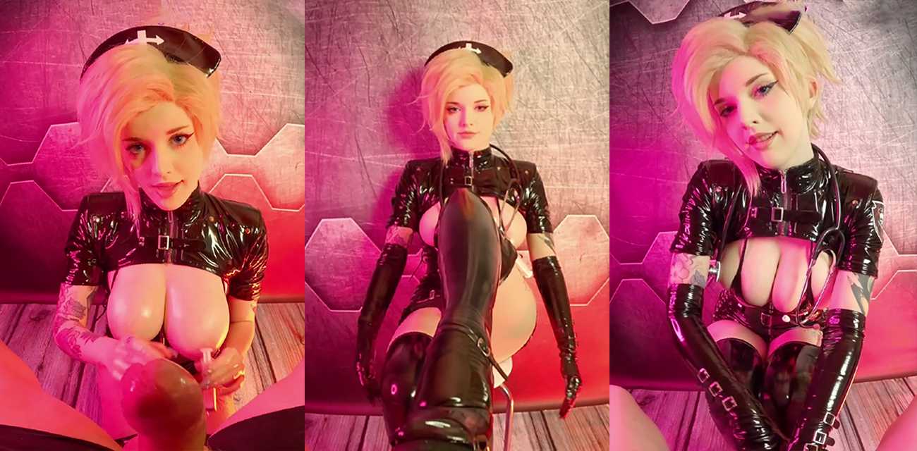 歐美頂級福利姬 白媽 新作 巨乳情趣皮衣女護士 用性技為患者治療肉棒