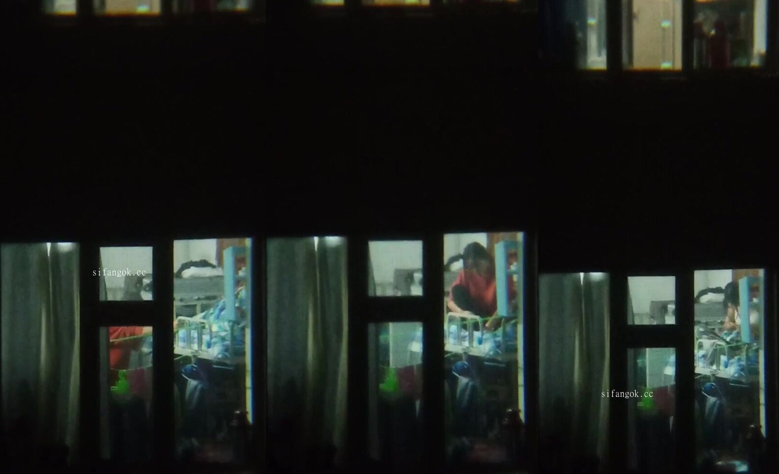 某高校屌絲牛人窗外偷拍對面樓女生宿舍 日常生活學妹換衣服偶然有驚喜(6) (2)