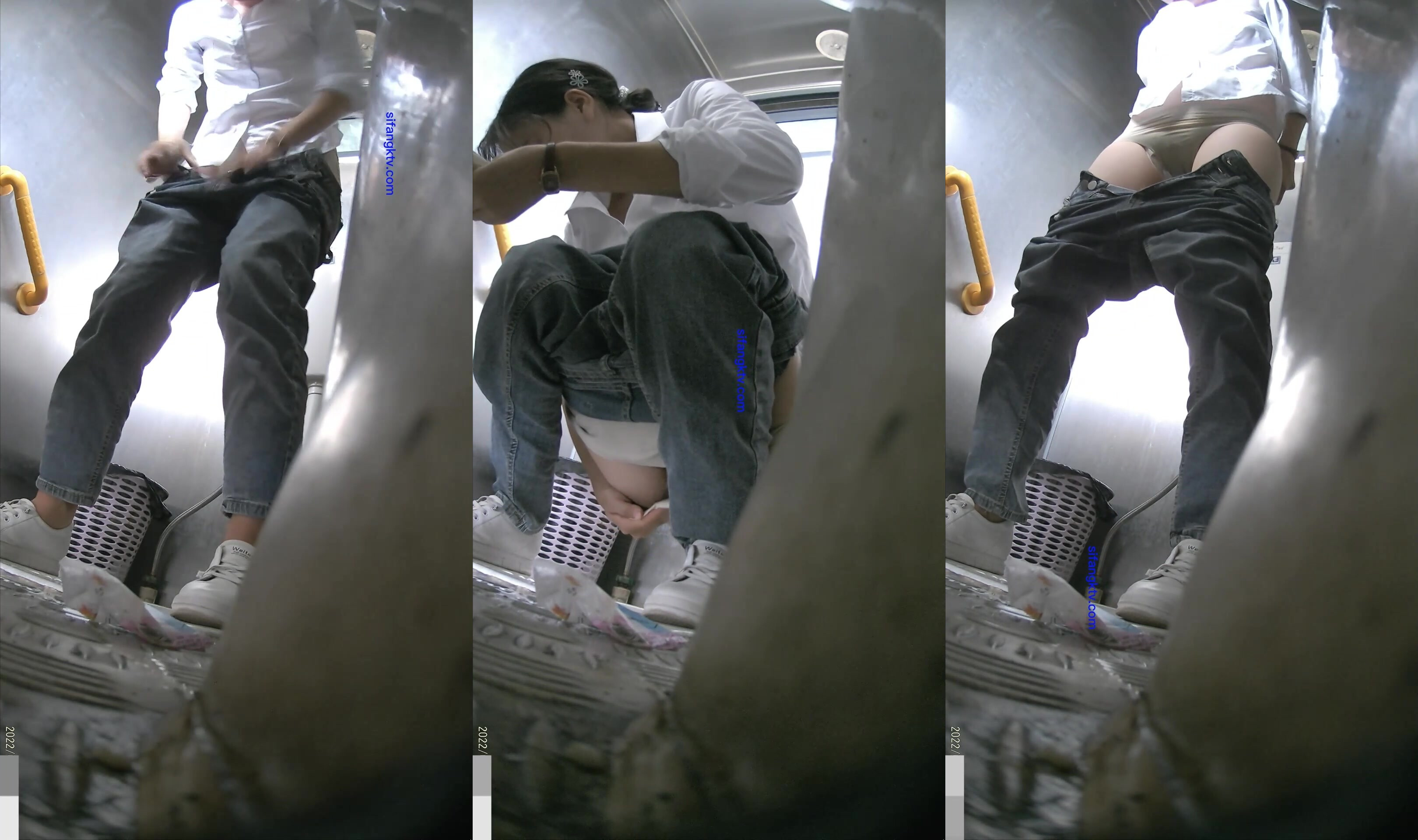 【精品廁拍】牛仔褲帶手錶