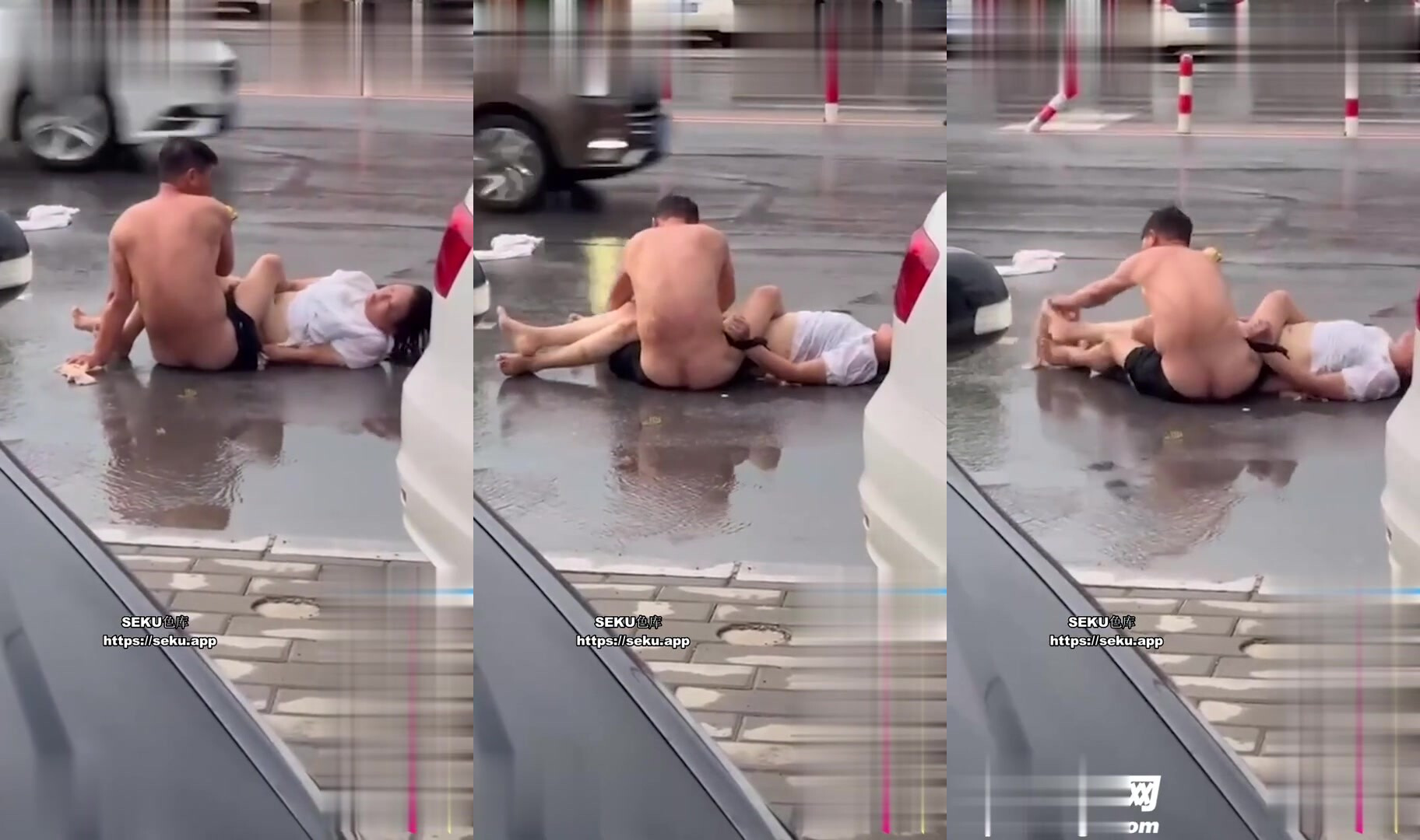 虎女大街上強行與老公做愛 並直言讓路人看！大哥褲子都被脫一半了 實在不行就從了她呢？