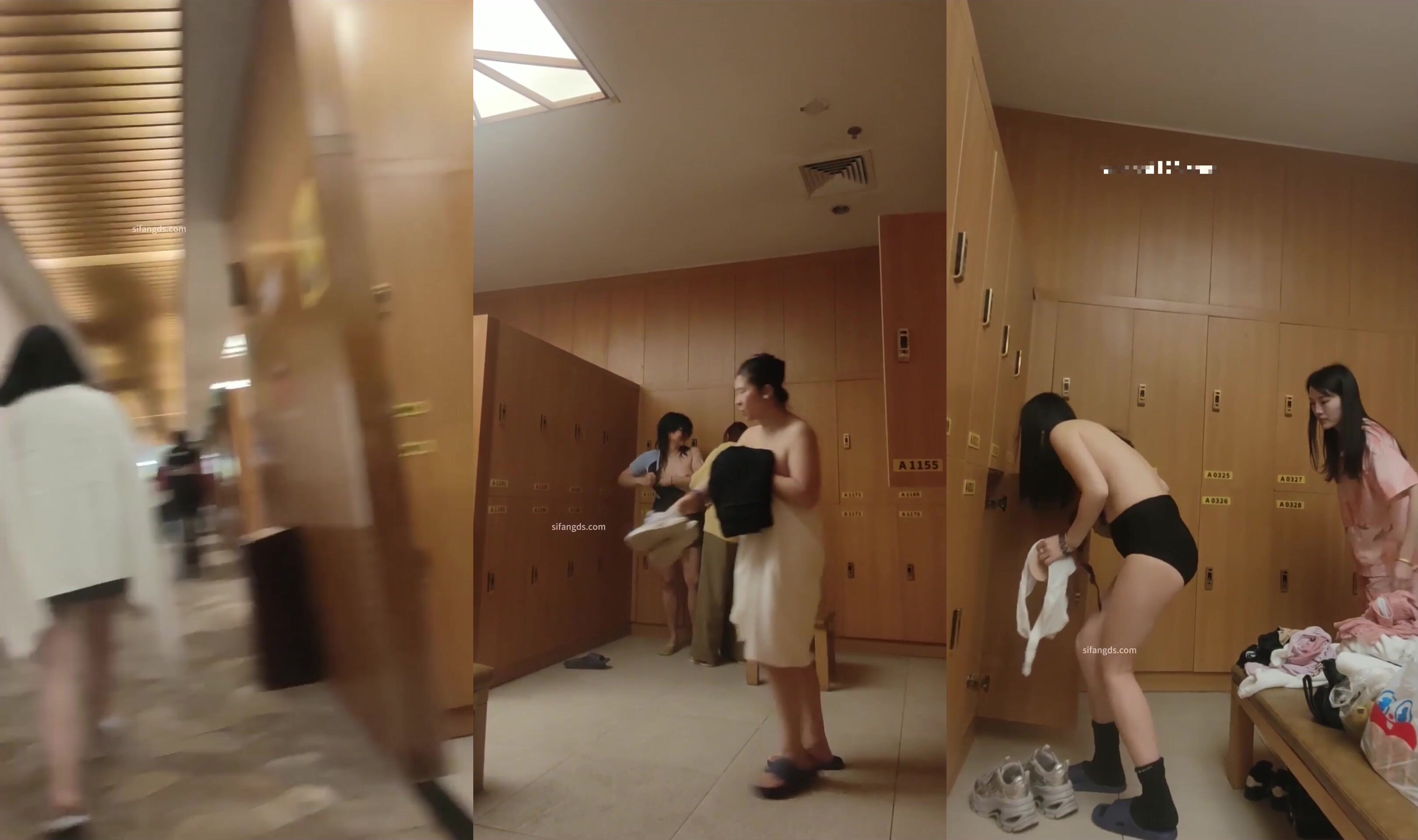 【少女時代】坑爹女主播潛入洗浴中心更衣室偷拍幾位頂美顏值身材的少婦，裸體太誘人了