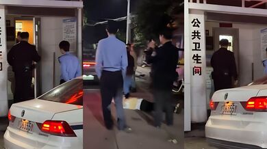 公共廁所男女激戰正酣 被警察敲門圍堵 廁所抬出位非洲女人 過程中竟還有醉鬼尋釁挑事 神劇情電視劇都演不出！