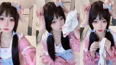 高顏值清純小蘿莉 奶芙 身穿洛麗塔伸腳淫語挑逗 無毛嫩穴自慰淫水四溢 魅魔紋盡顯誘惑！