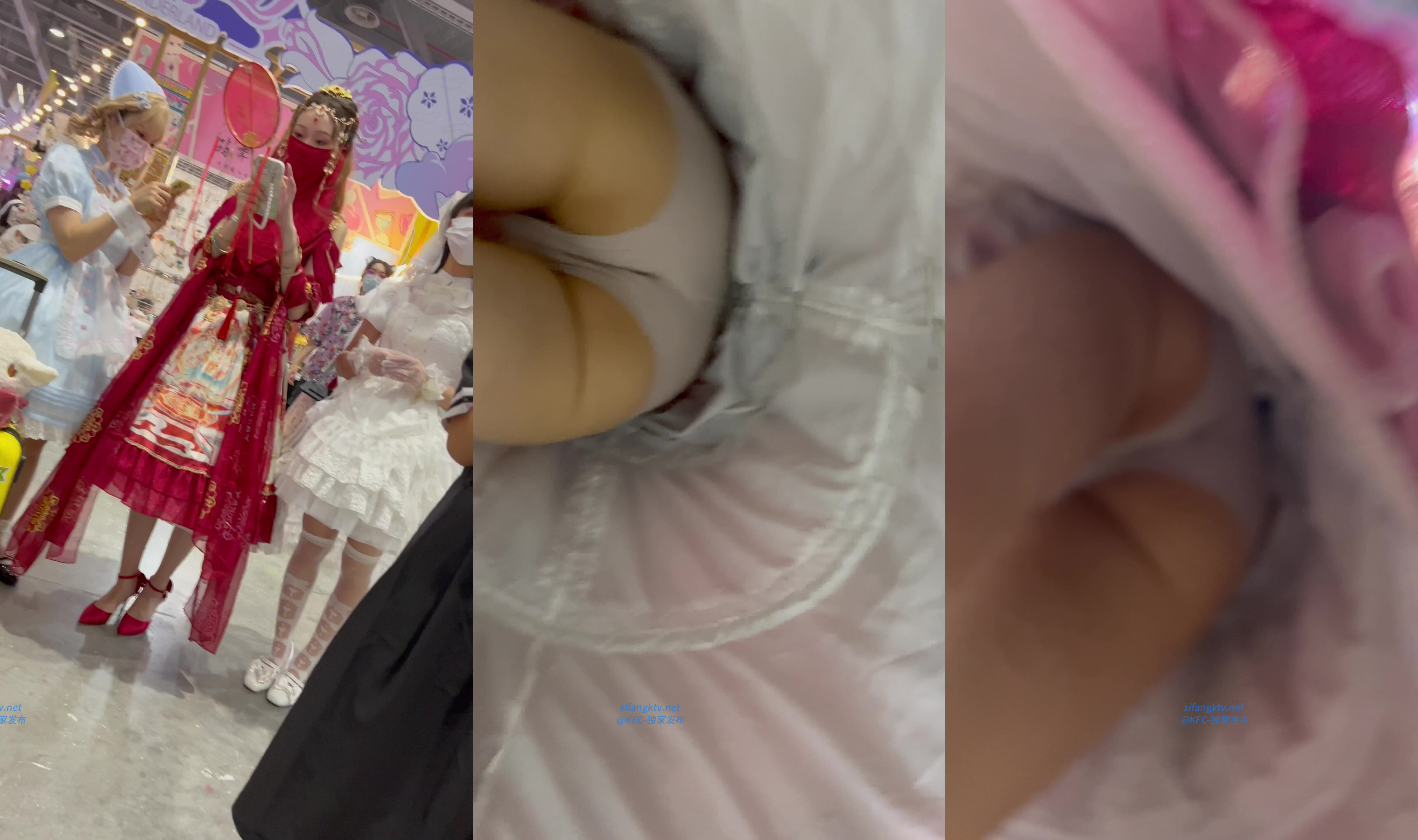 【 KFC-451 】國風洛麗塔美女和閨蜜逛街。灰色內前後CD