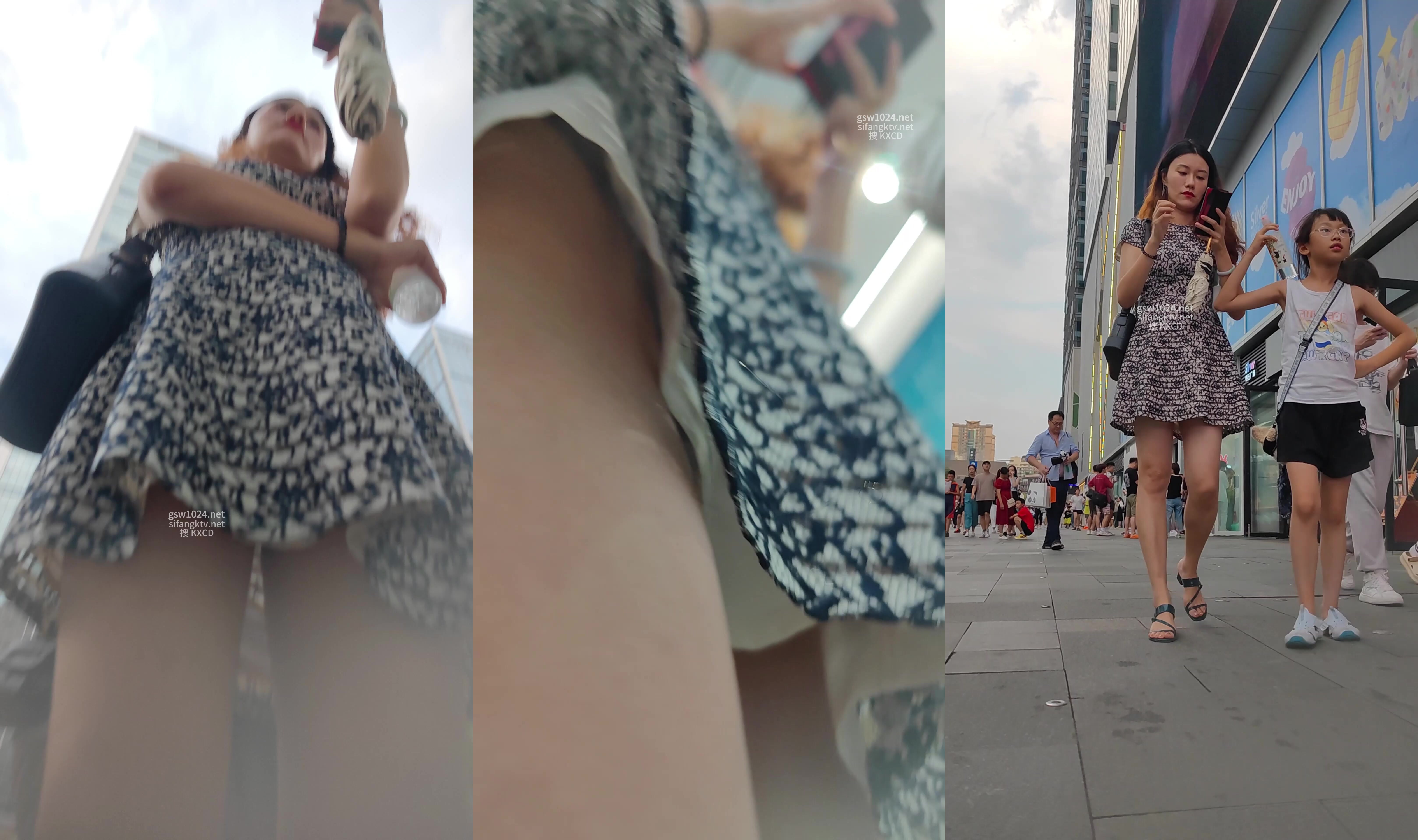 【KXCD】205連衣裙騷貨少婦，前後抄底前面透明露出黑森林