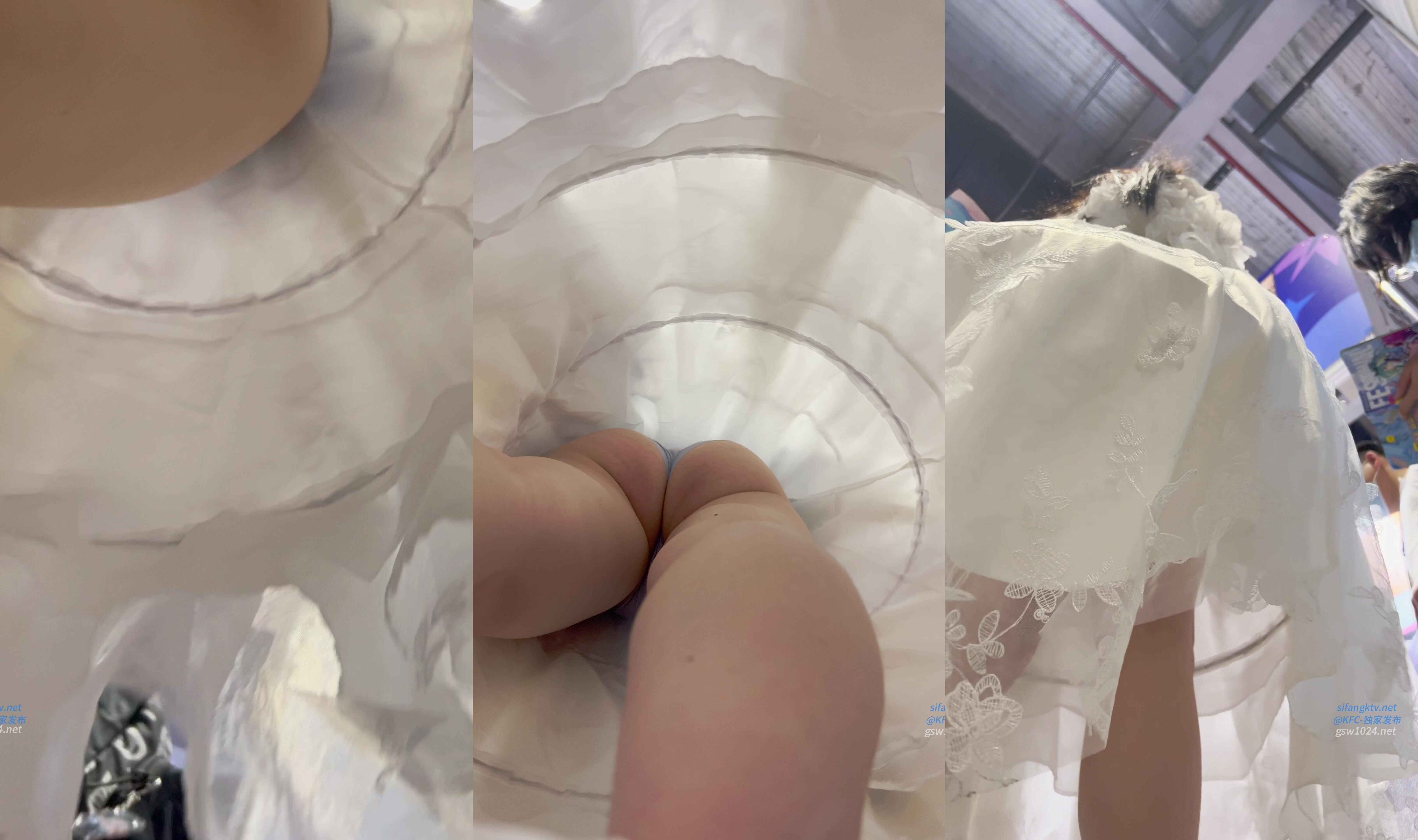 【 KFC 】極品COSER獨自逛展。落地裙下丁字褲CD。難度超高