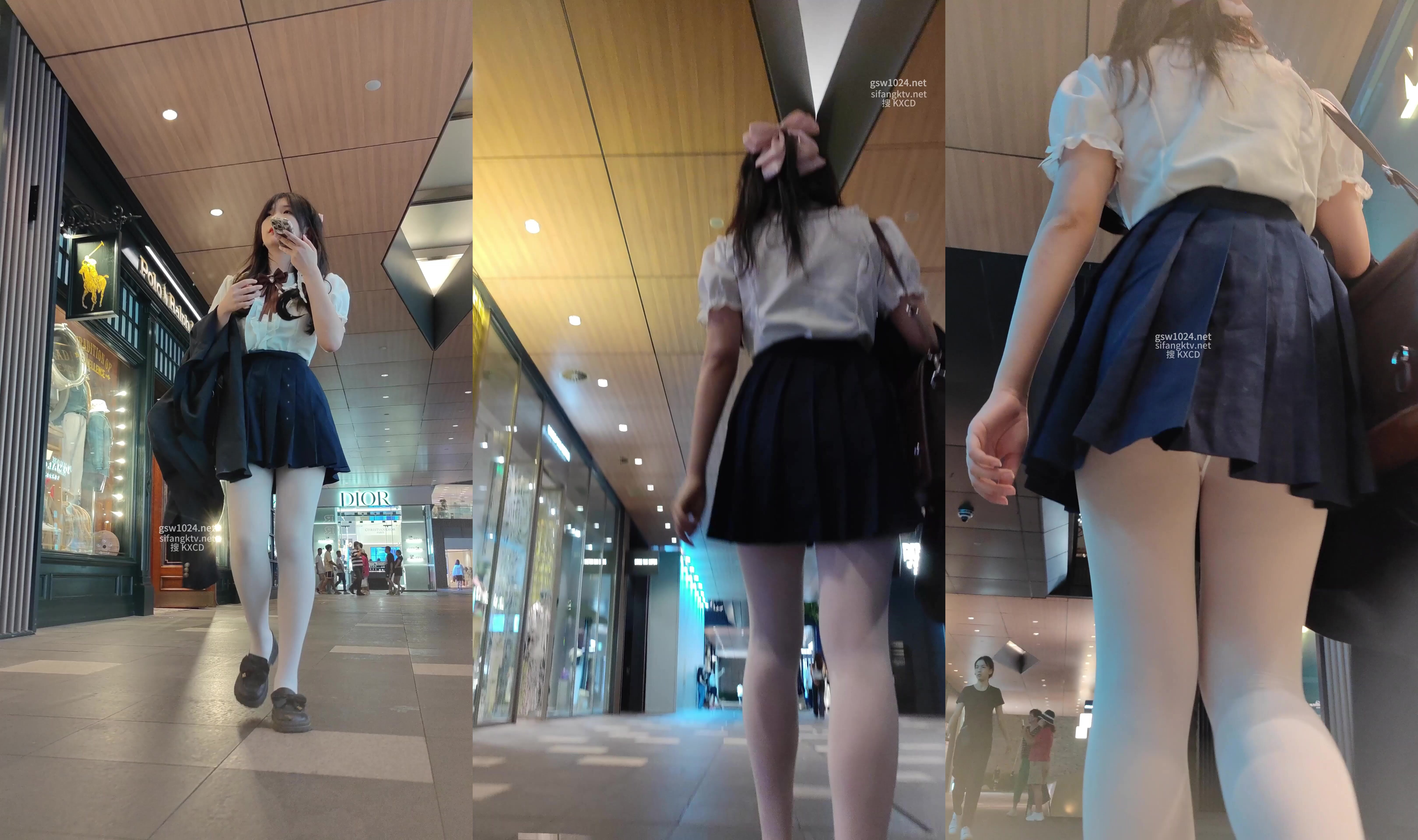 【KXCD】203藍色JK制服白色絲襪清純小姐姐，白色內內