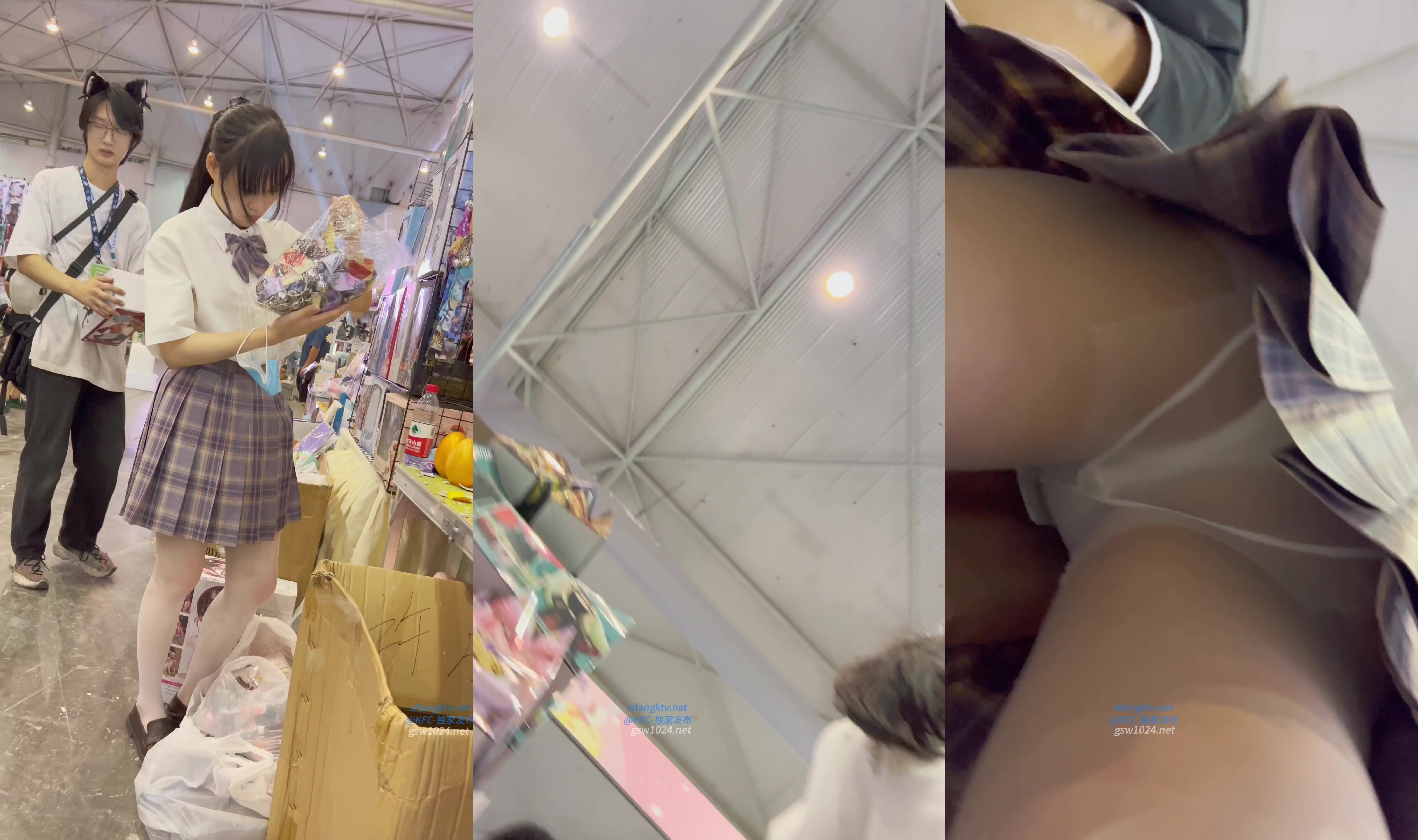 【 KFC-453 】極品JK制服靚女。白絲窄內。屁股貼在相機上拍