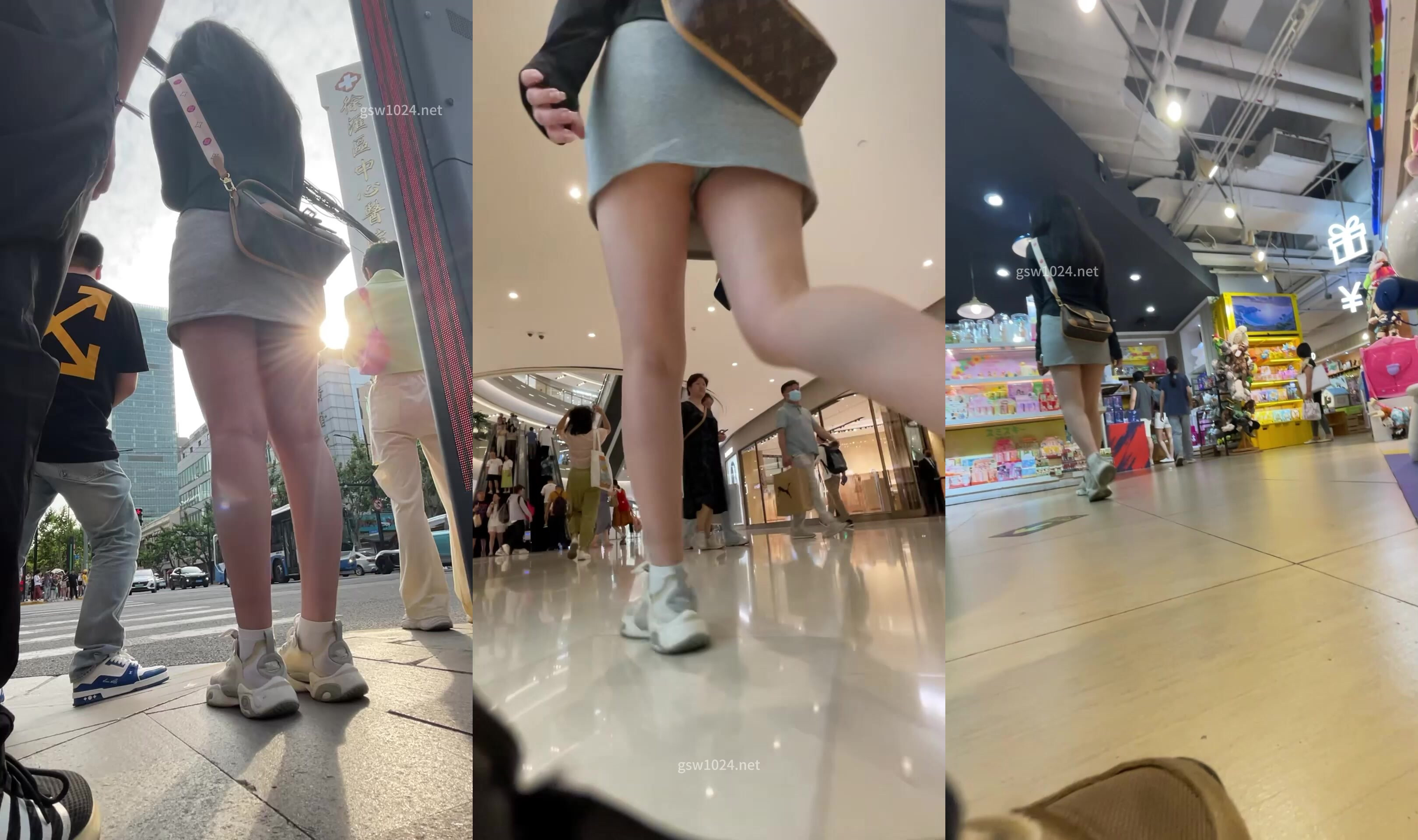 【自來眼】灰色運動短裙氣質白富美 美腿筆直勻稱