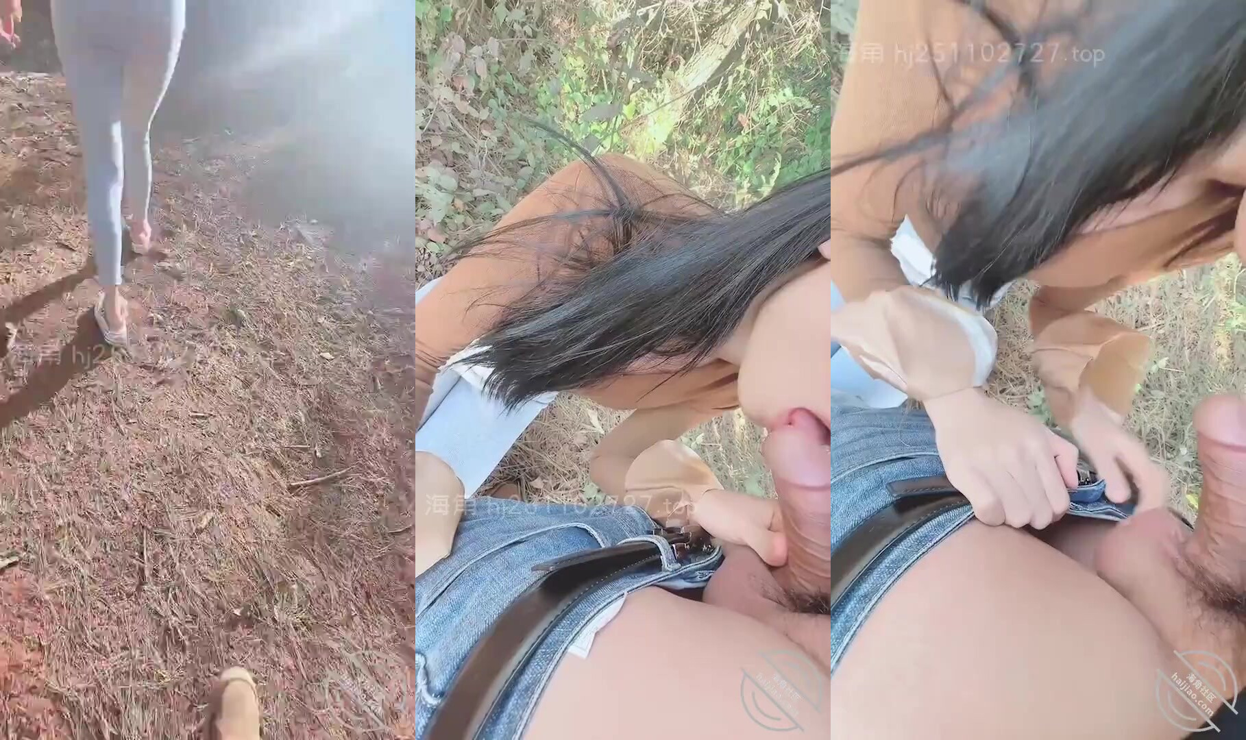 (原創87)走在山路邊突然讓女兒口交，女兒還沒反應過來雞巴都吃進嘴巴裡了