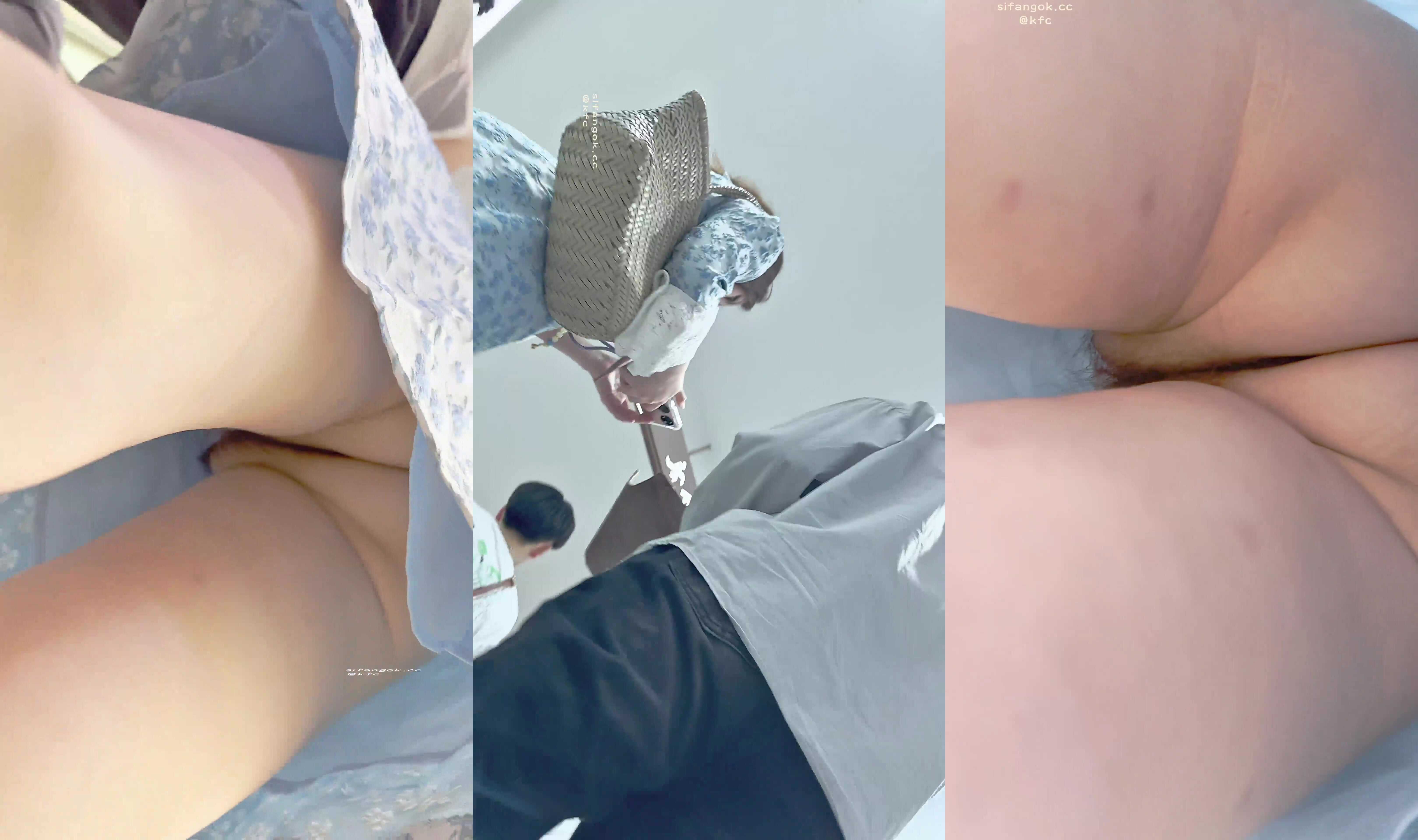 【KFC系列】精品頂級騷貨陪大叔逛街·細線騷丁隱約露逼貼著拍騷貨下面黑森林