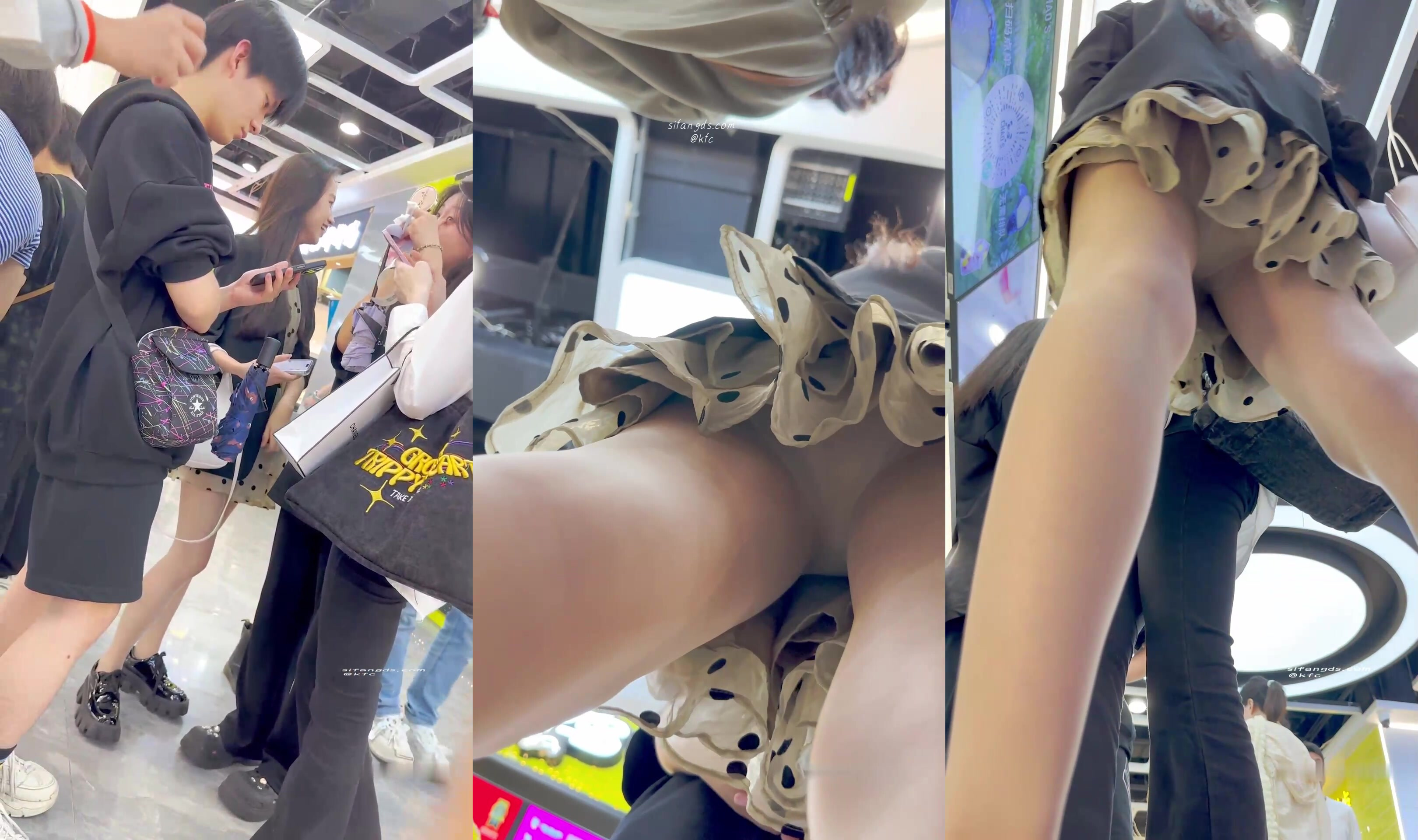 『KFC』街拍抄底大神合集 全是青春靚妹 好看的小姐姐 (4)