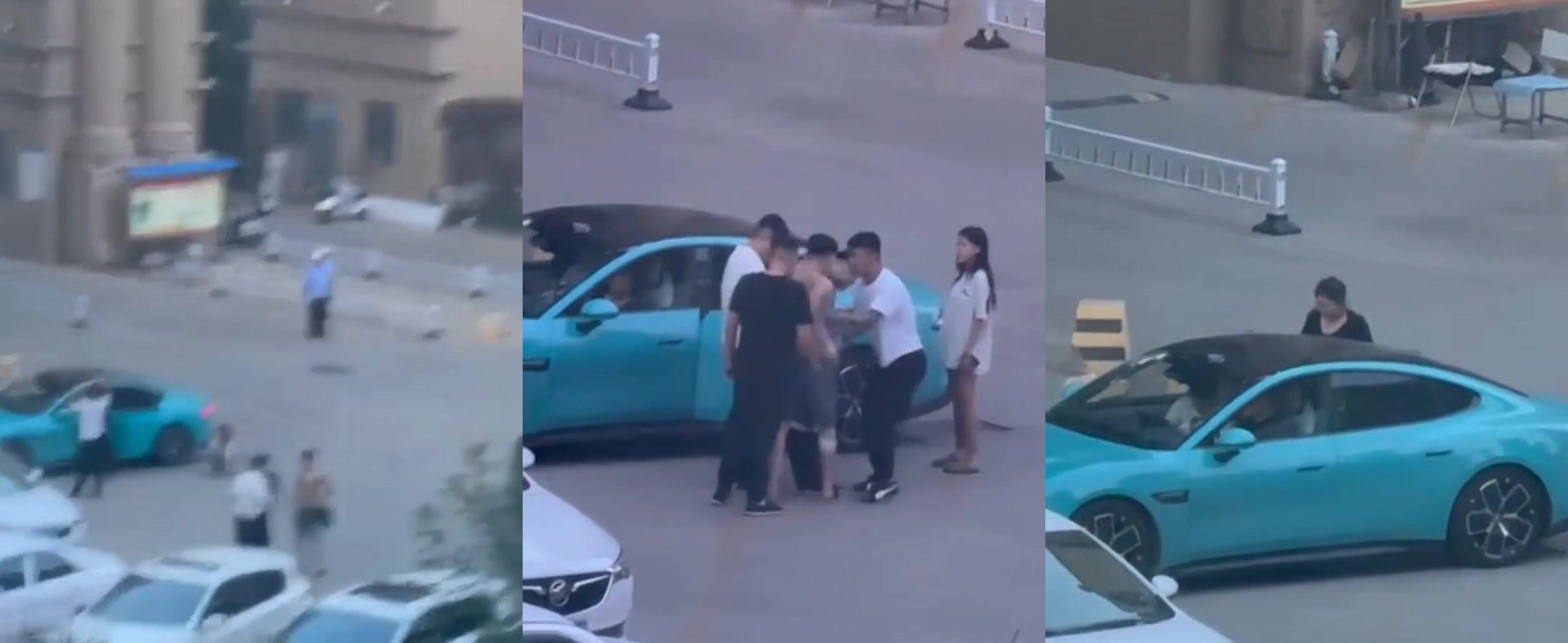 東營藍色小米SU7 男同野戰影片完整版 光天化日倆男在車頭大戰 後入翹臀猛懟狂幹 完全無視圍觀群眾異樣眼光！