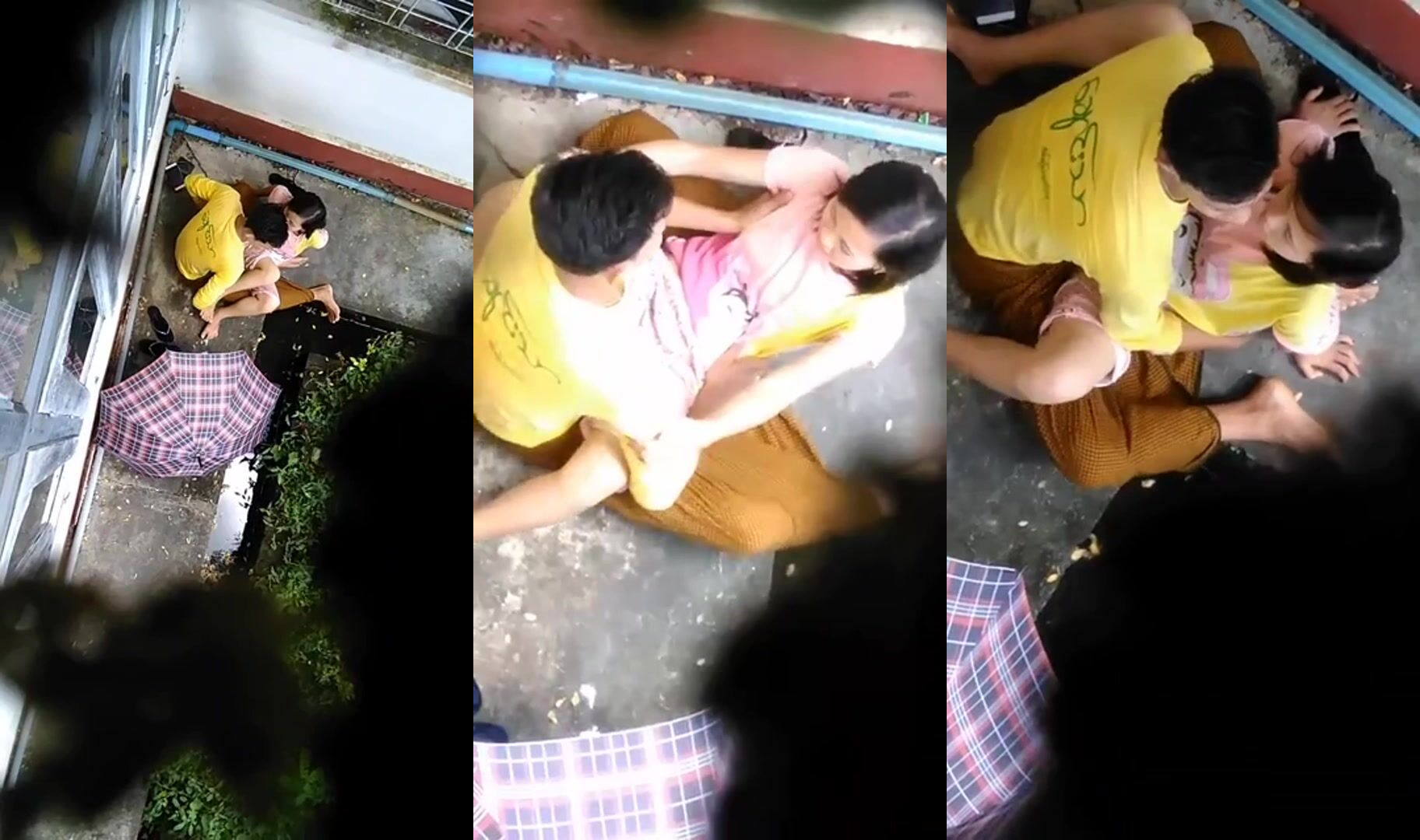 緬甸小情侶在屋簷下臭水溝旁偷情啪啪啪，確沒想到被人偷拍，果然情慾來了，哪兒都是戰場！