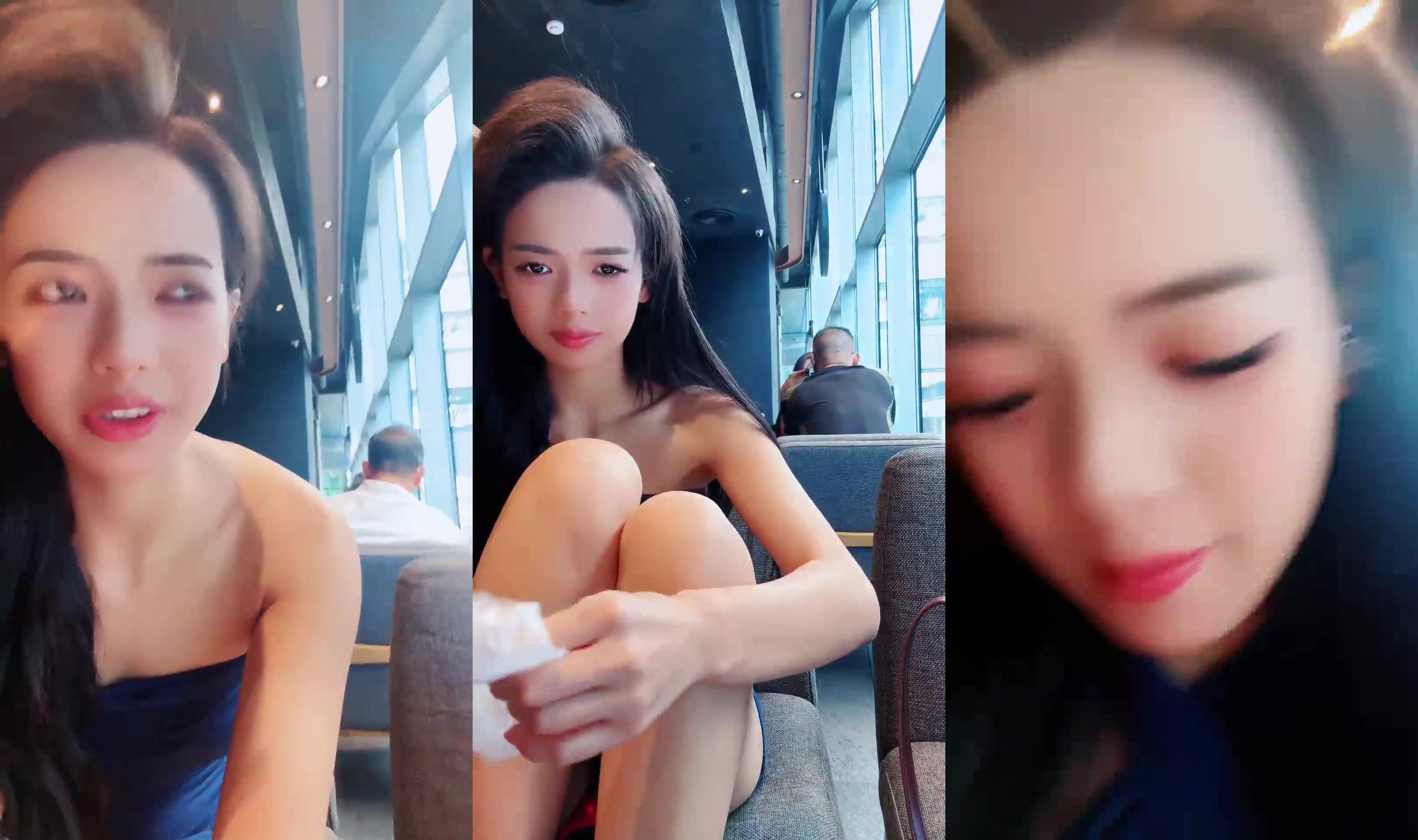 【小小晴】最新咖啡館裡的女神大廳露屄，後面人來人往都沒有發現，到廁所脫光自慰，緊張刺激膽子是真的大！(2)