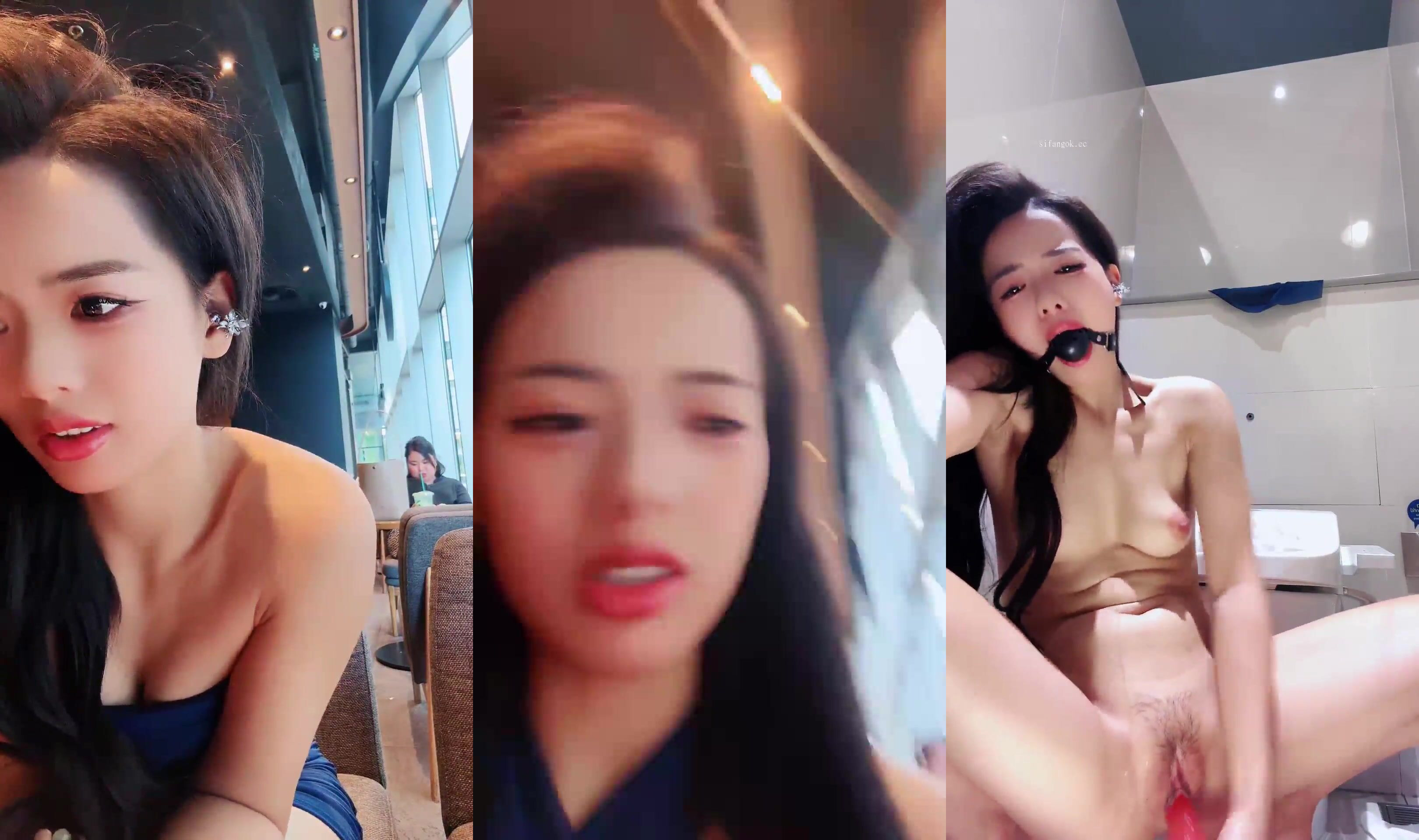 【小小晴】最新咖啡館裡的女神大廳露屄，後面人來人往都沒有發現，到廁所脫光自慰，緊張刺激膽子是真的大！(3)