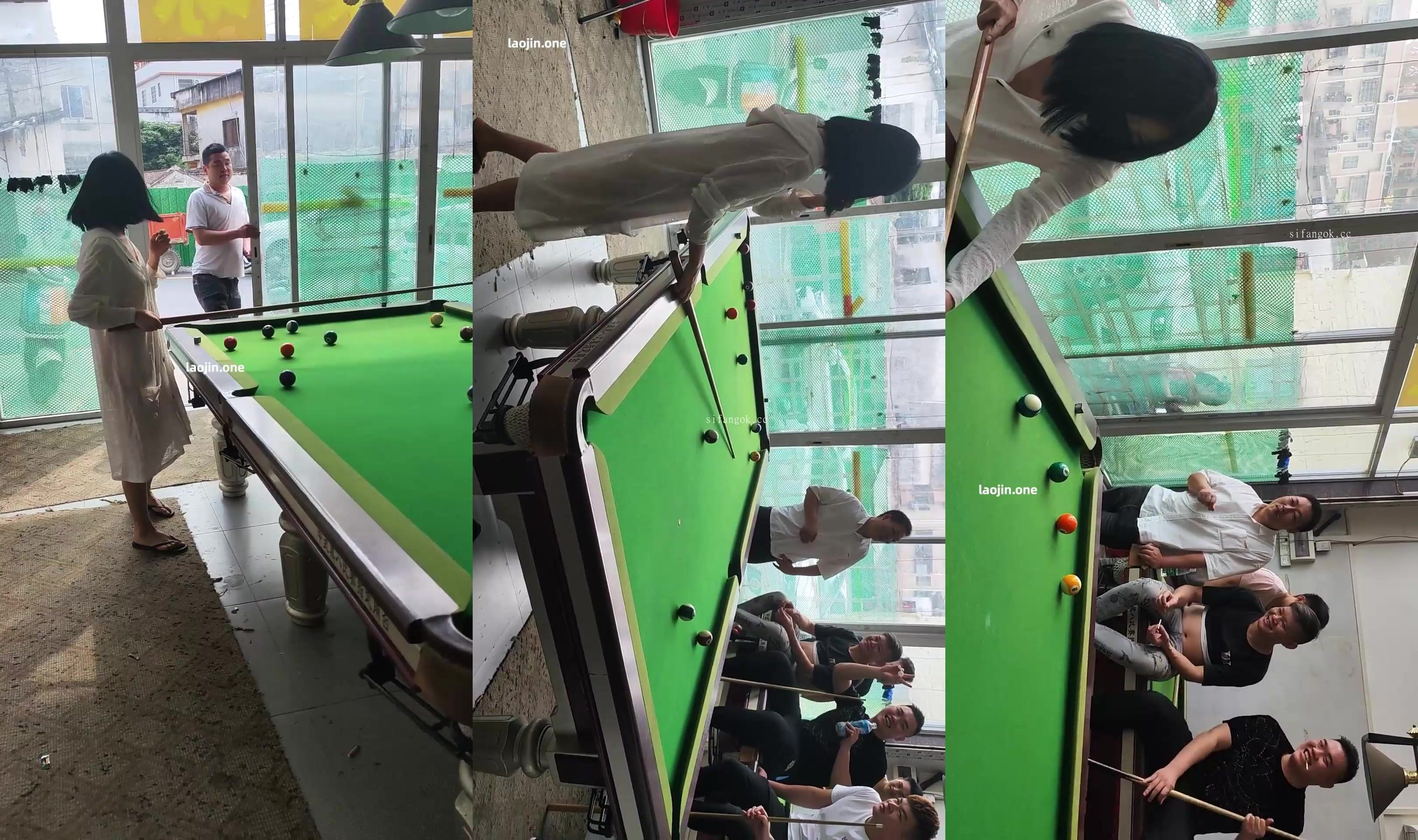 【cikaimoon】人氣露出女神，超大膽全裸檯球廳打球，引一群男人開心圍觀，兄弟們好想撲上去幹她！(2)