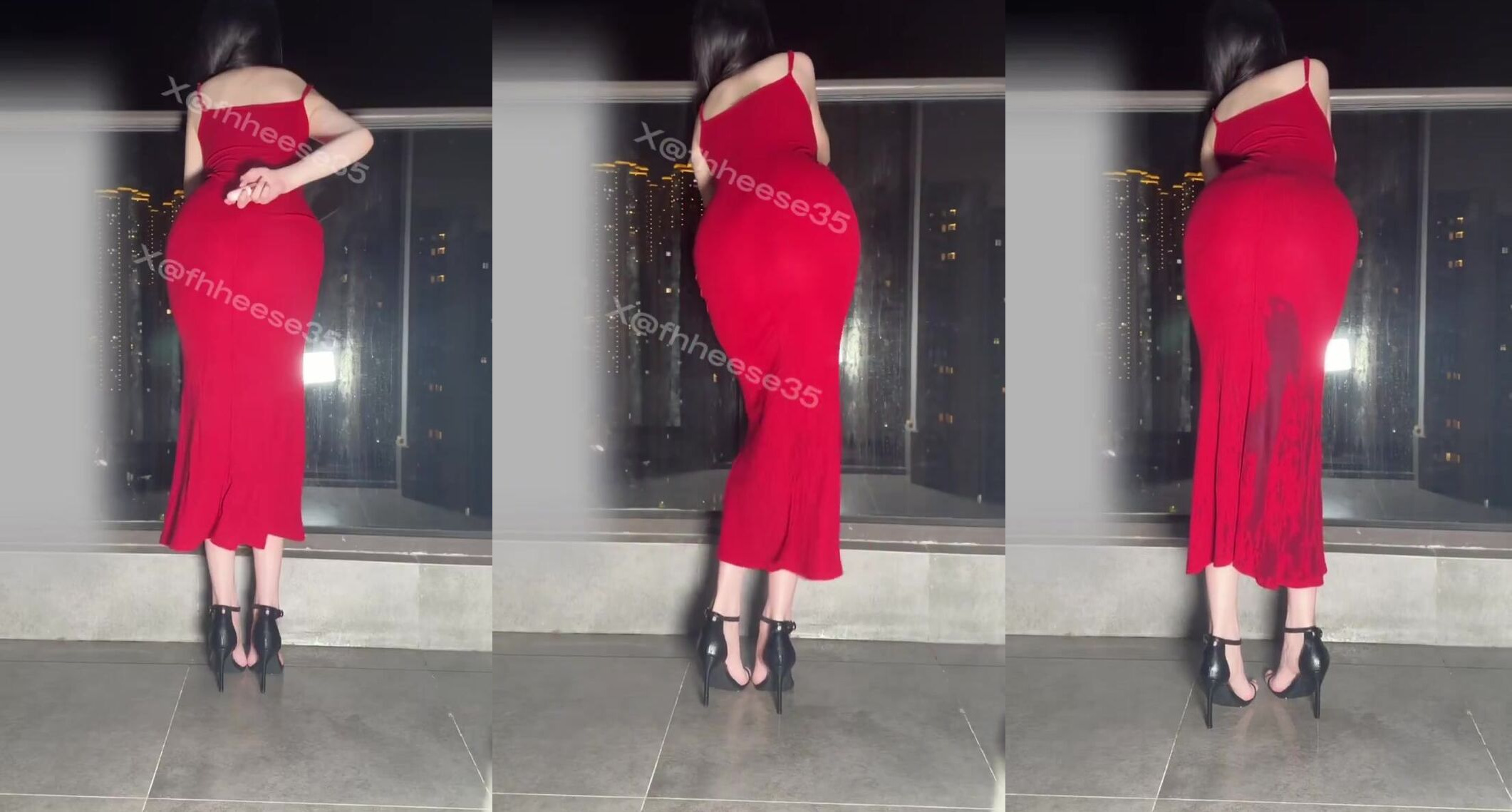 陽臺跳蛋噴水，被盯著看更興奮了