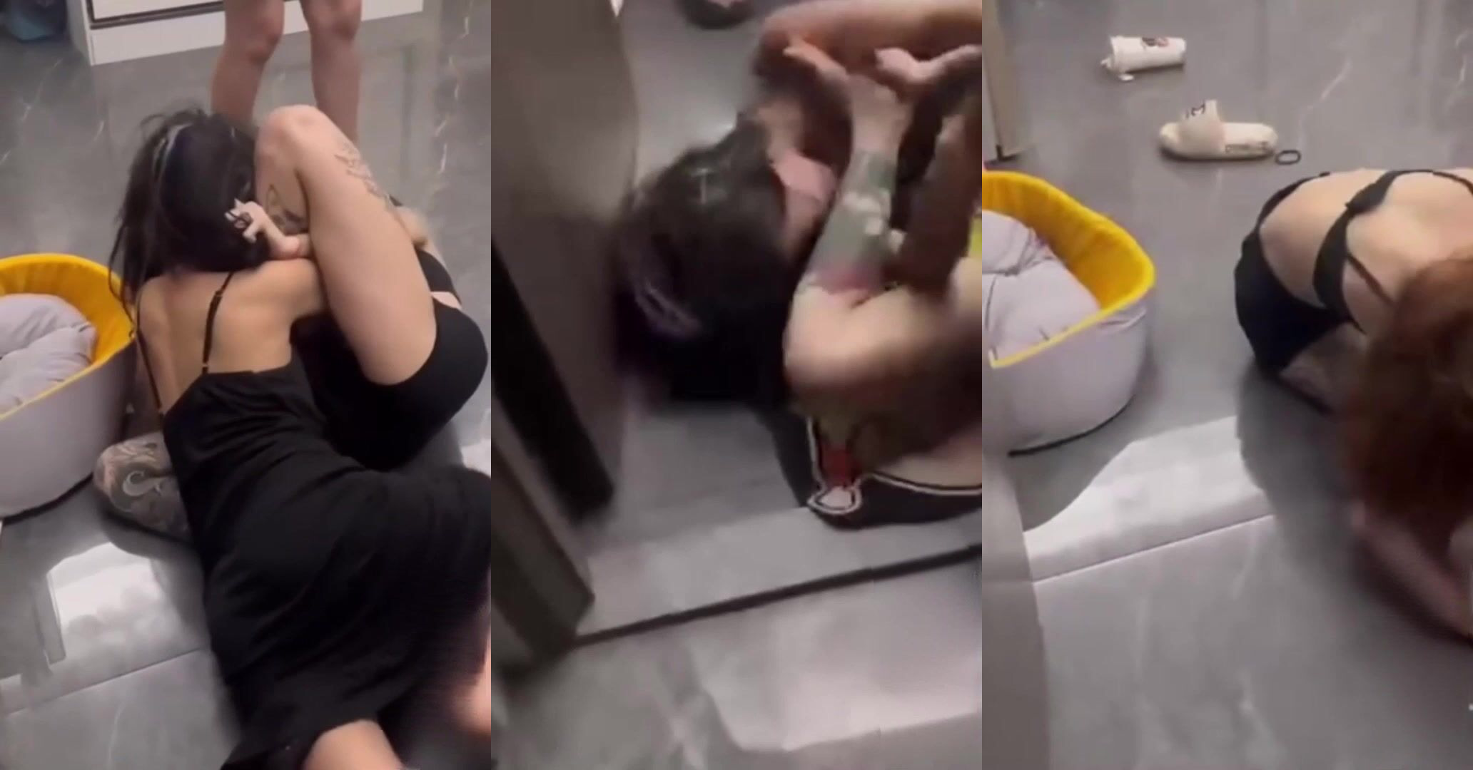 精神小妹為搶加微信翻臉互毆炸裂！塑膠姐妹從互懟升級十字鎖，下手狠辣拉不開，夠猛夠瘋！