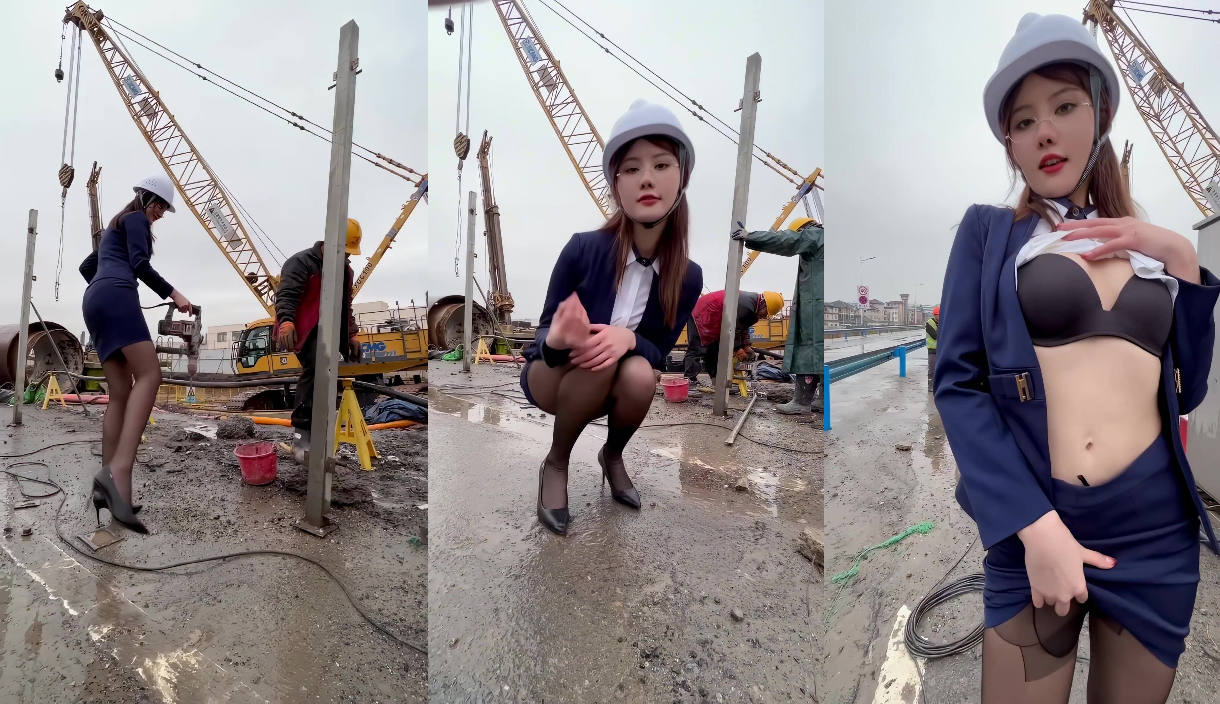 露出考察強盛集團工地