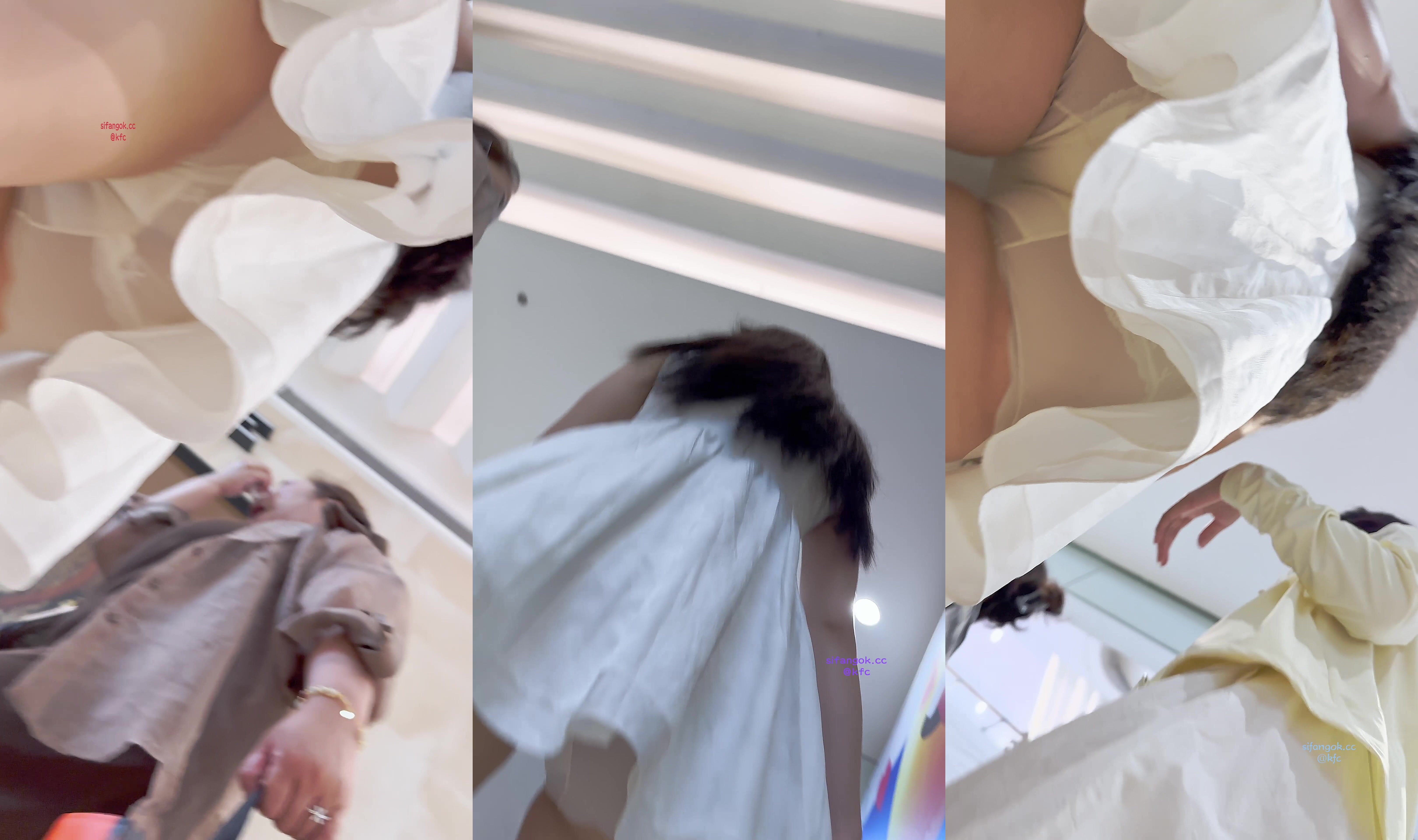 【KFC】吊帶長裙少婦逛街看不懂為啥穿透明安全褲半透內