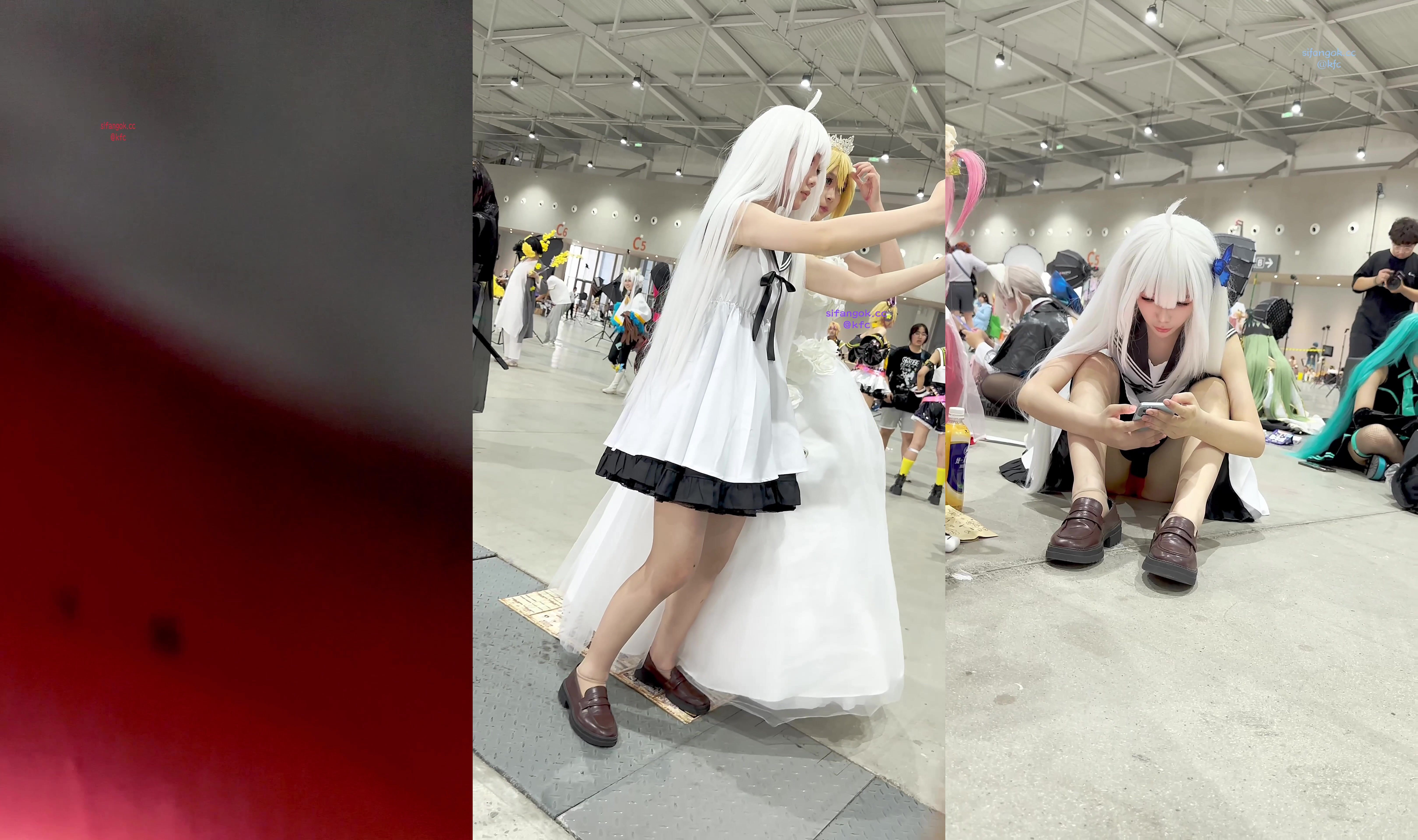 【KFC】學生妹COSER成功上鉤坐偽裝上坐著劈開腿露出紅色內