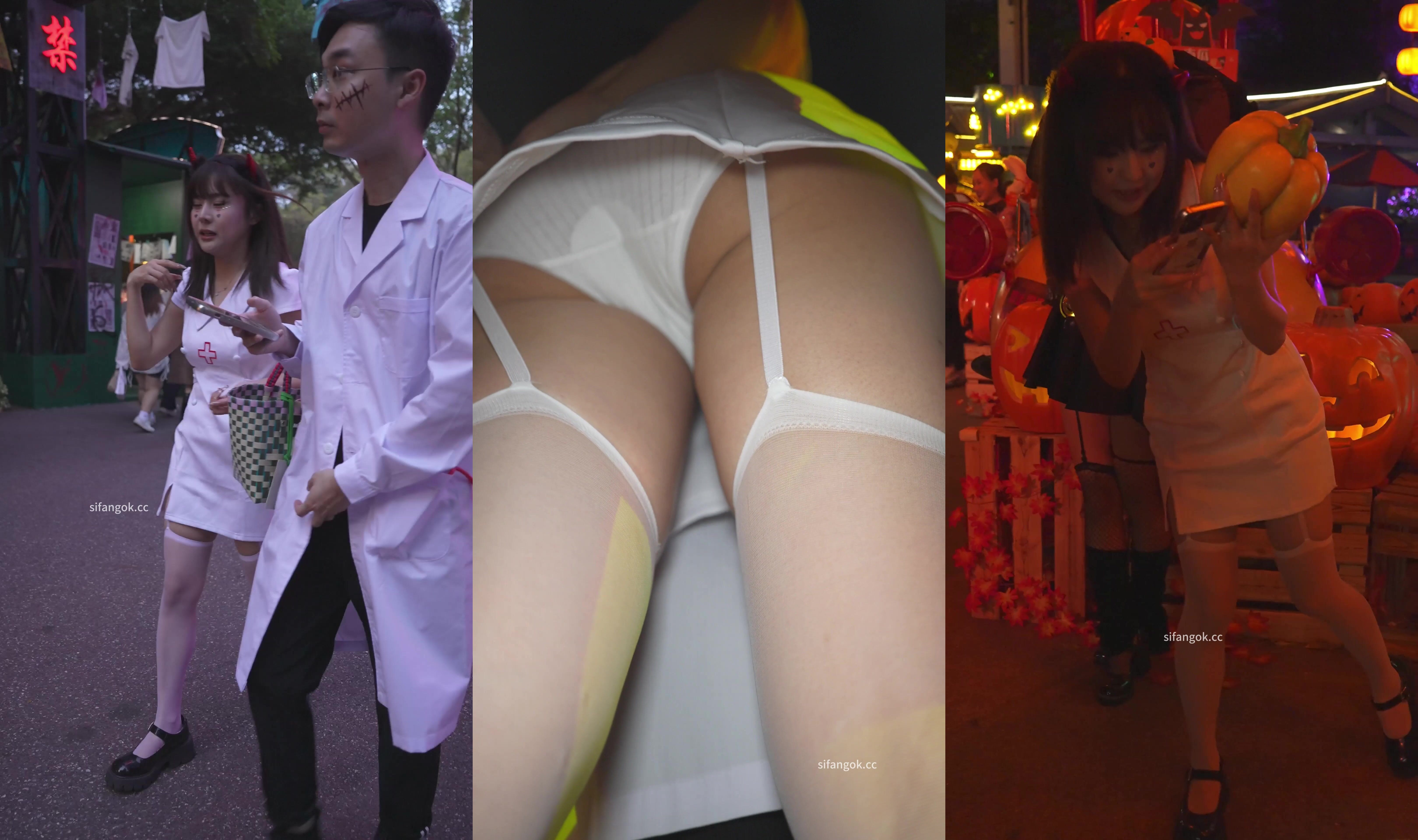 護士服吊帶白絲美女趁亂開閃CD白內正面露黑色