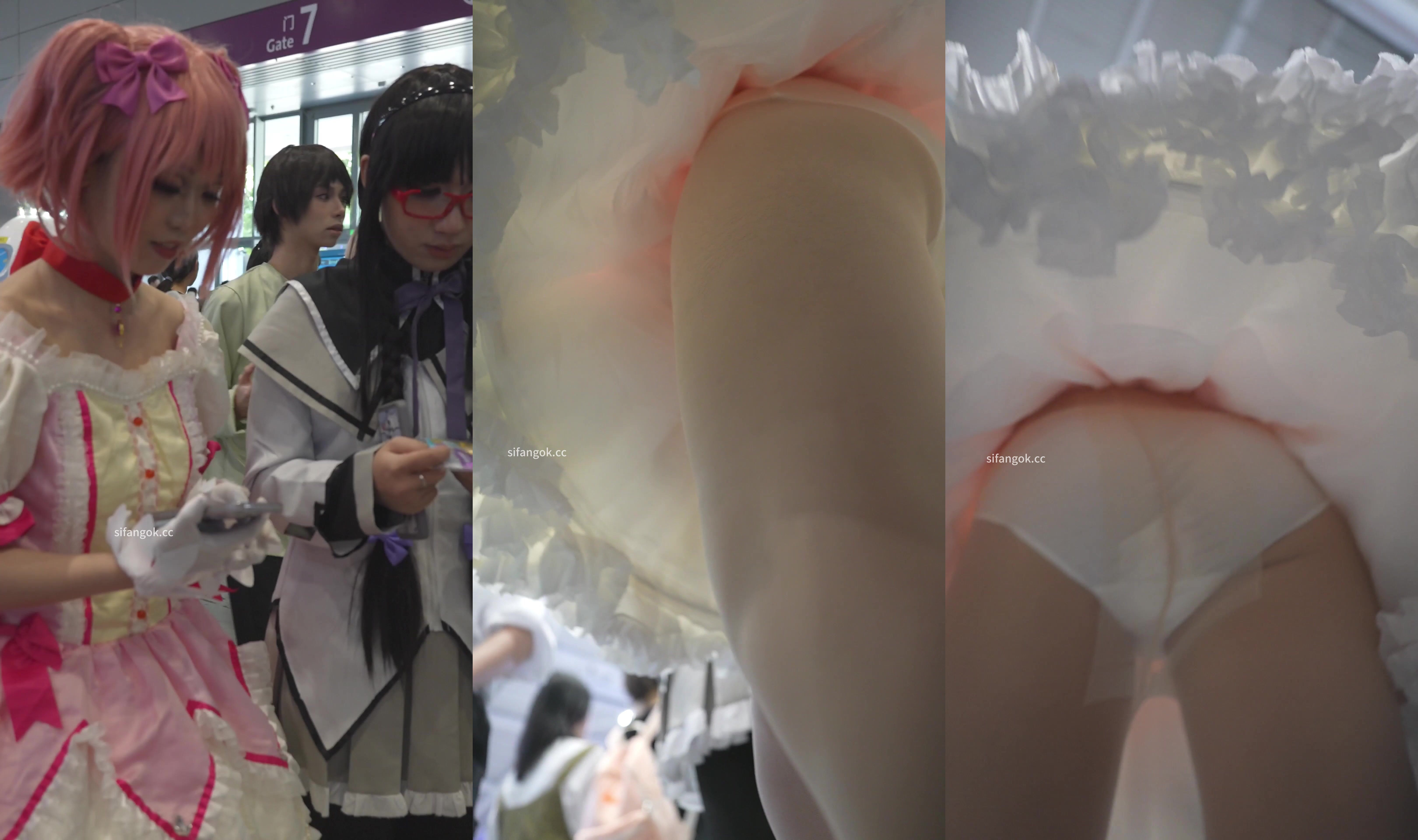 XXN-362小圓cos小姐姐逛展超薄肉絲破洞了白內前後CD